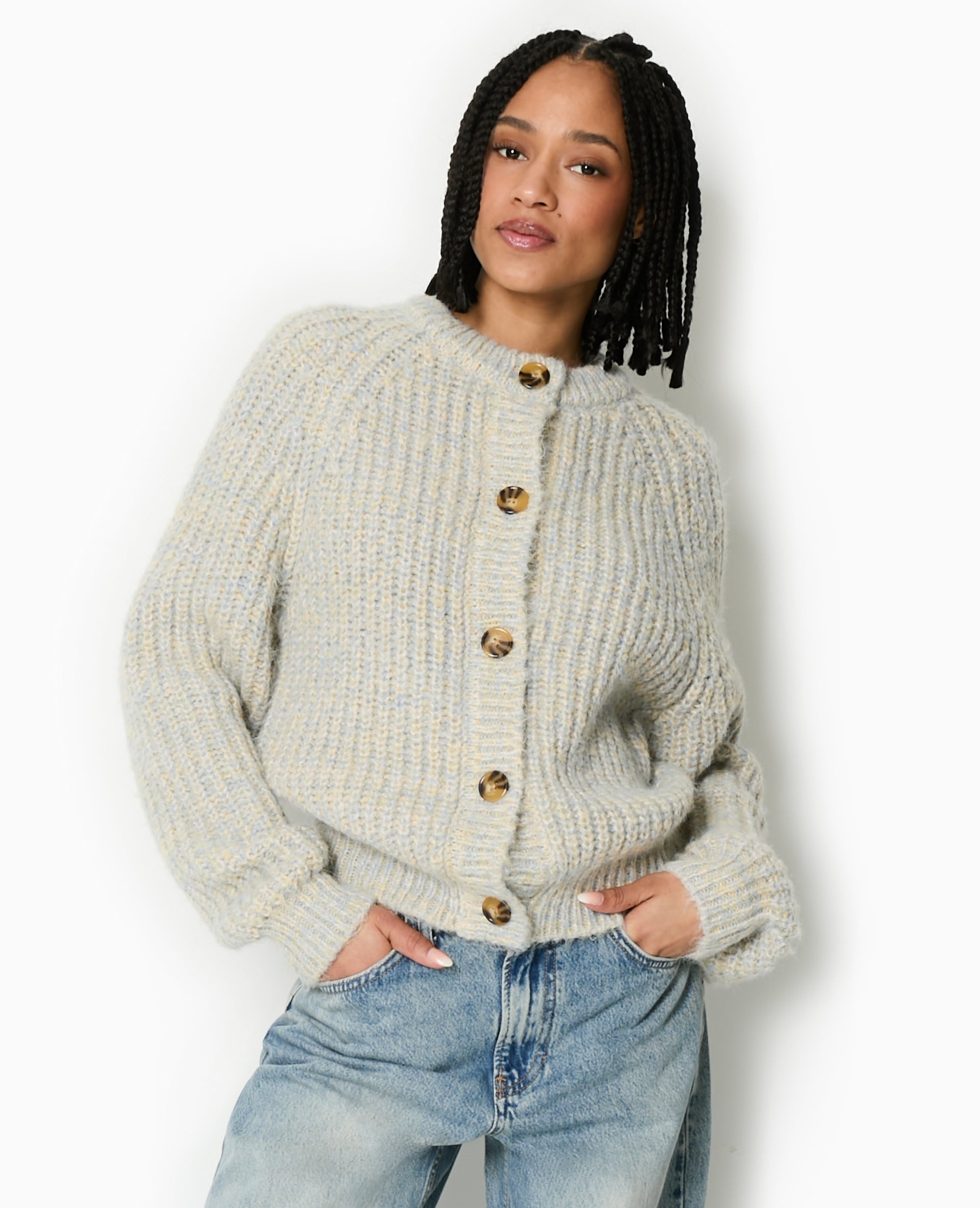 Gilet grosse maille moulinée