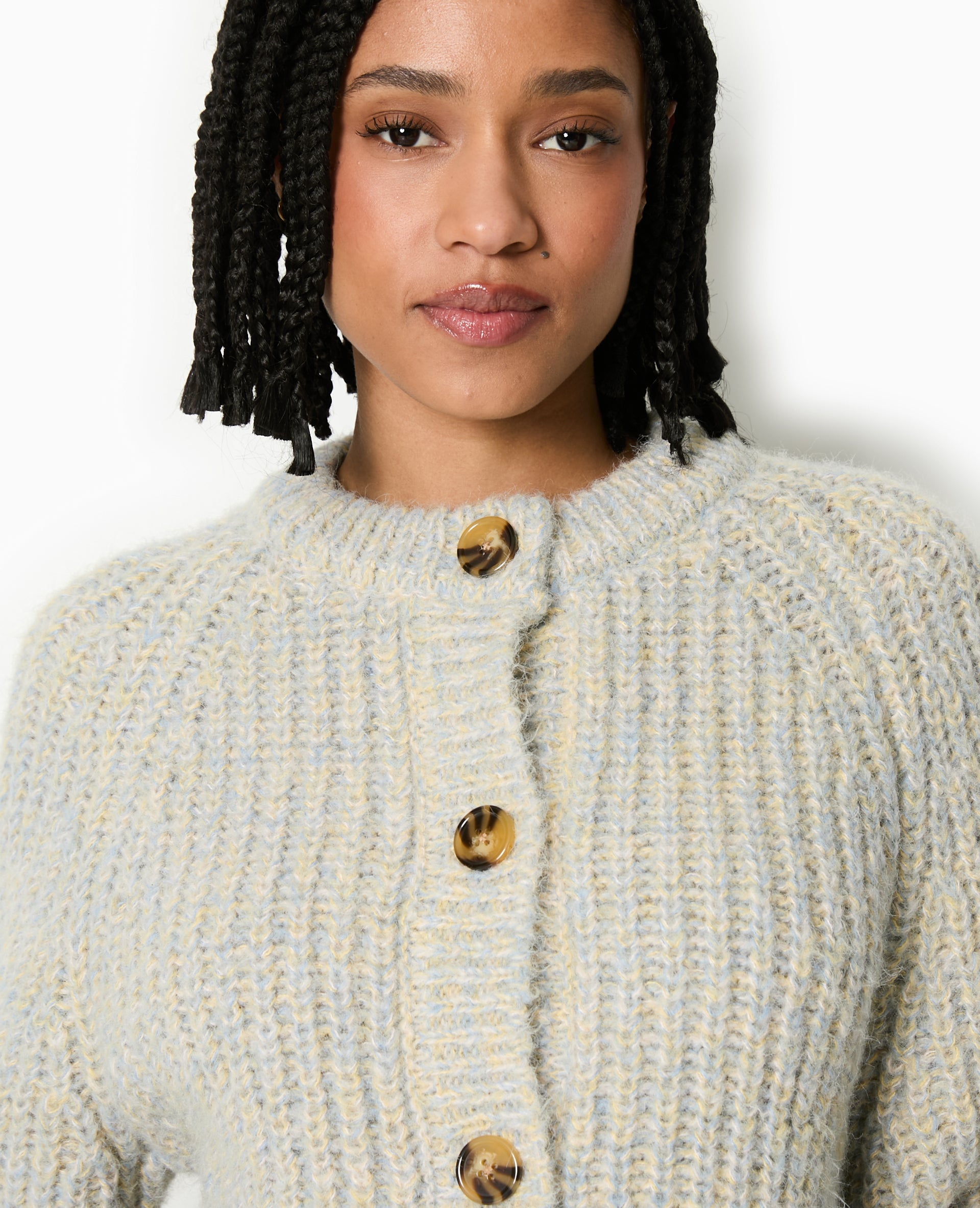 Gilet grosse maille moulinée