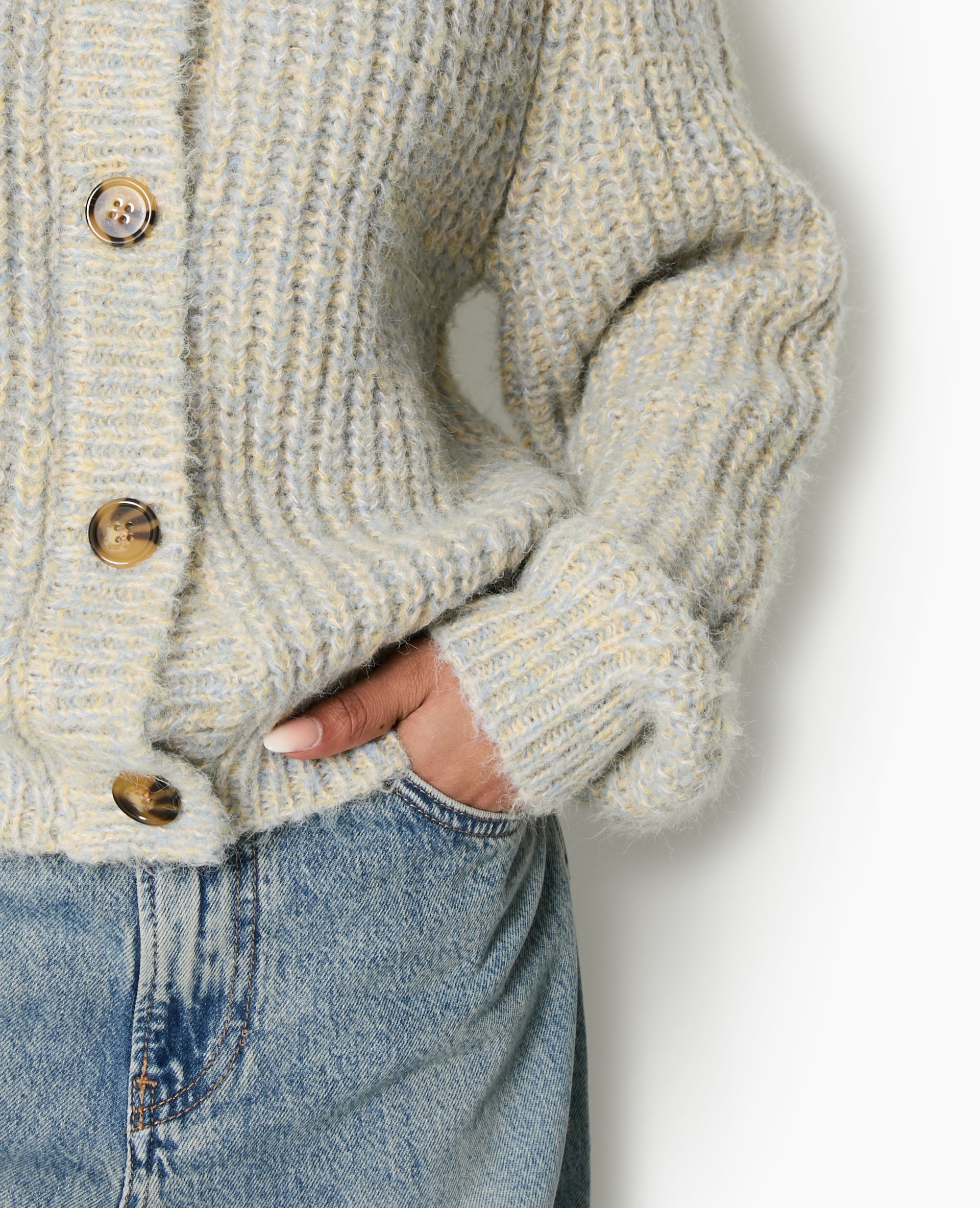 Gilet grosse maille moulinée