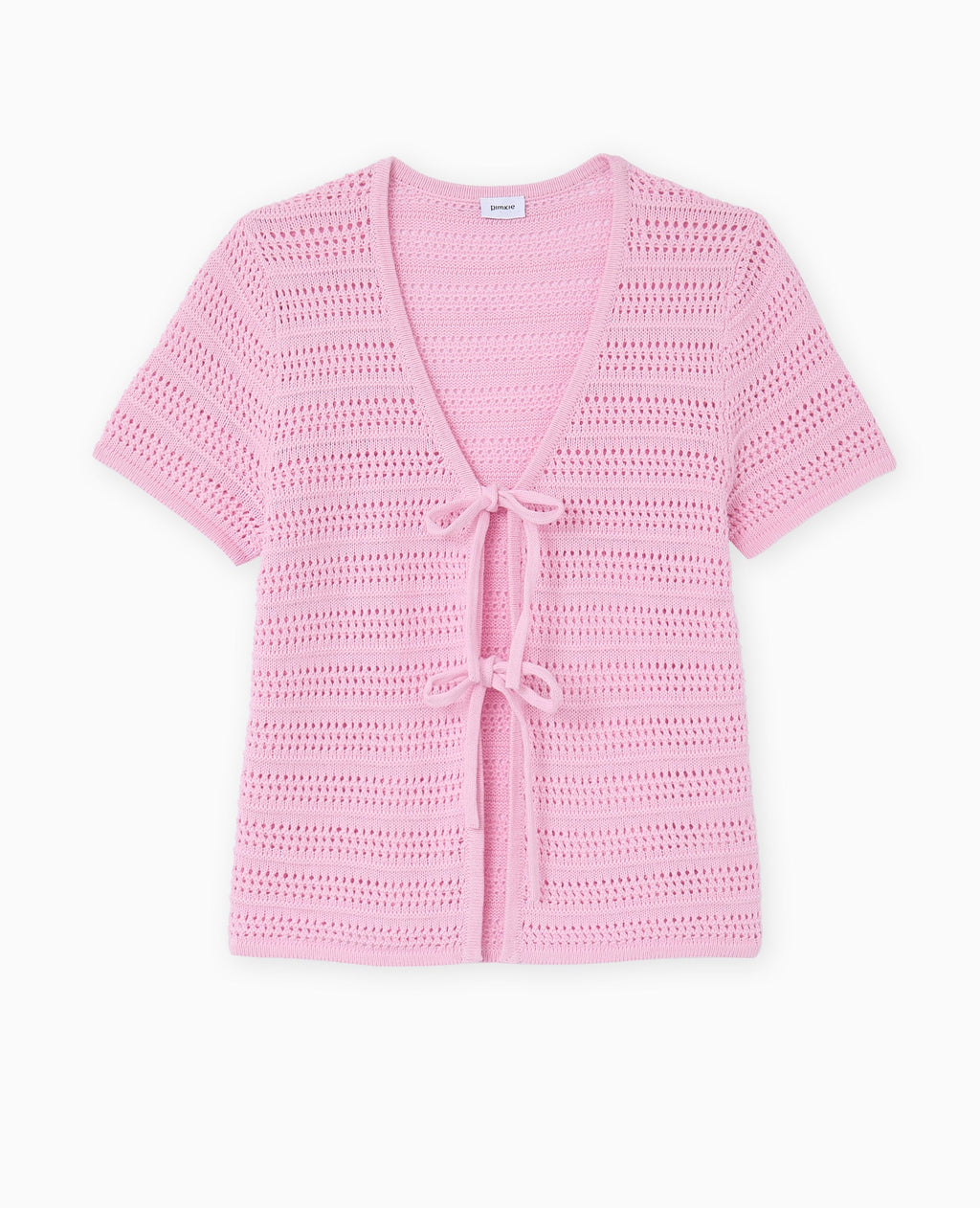 Gilet ajouré manches courtes avec nouettes