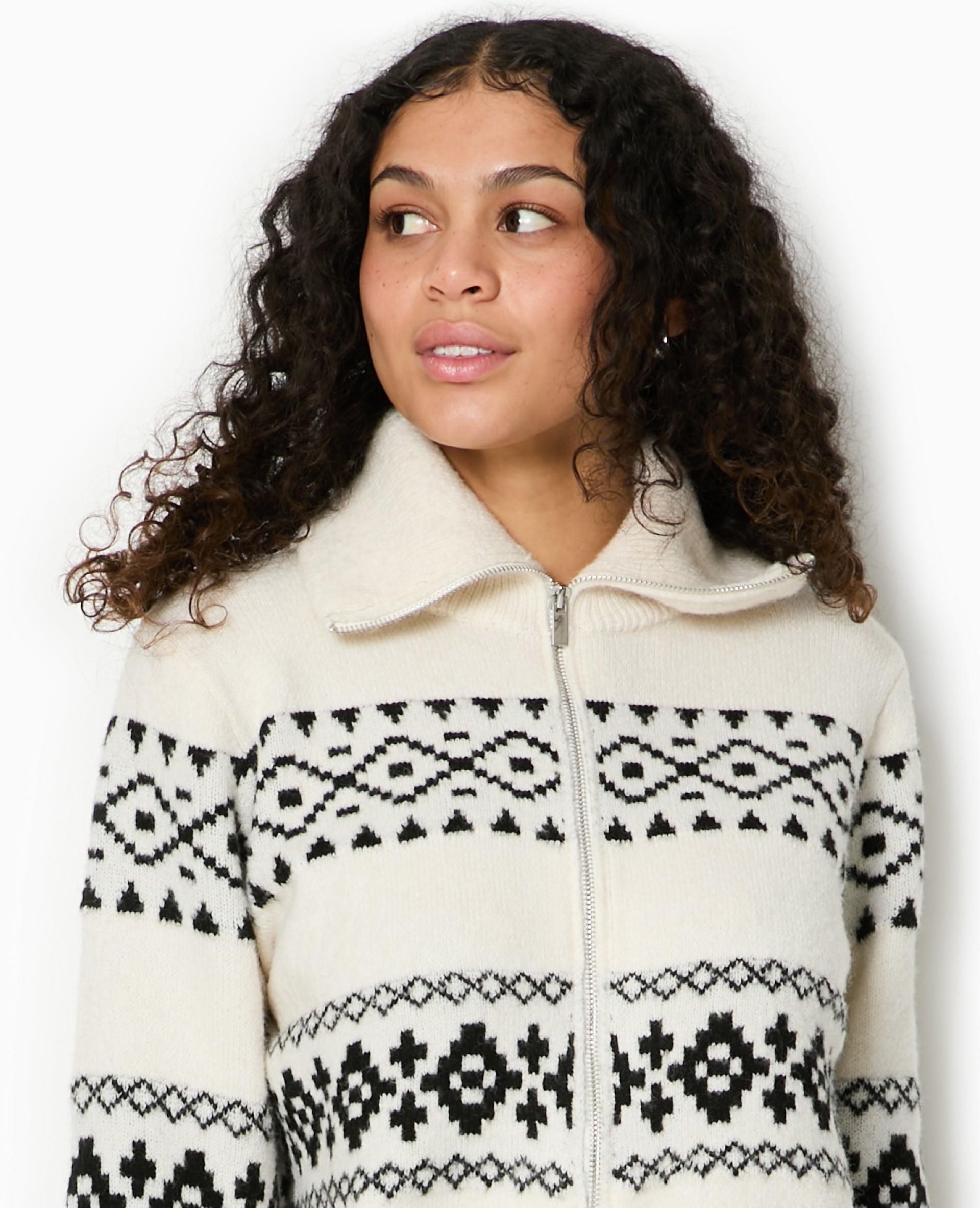 Gilet zippé motif jacquard