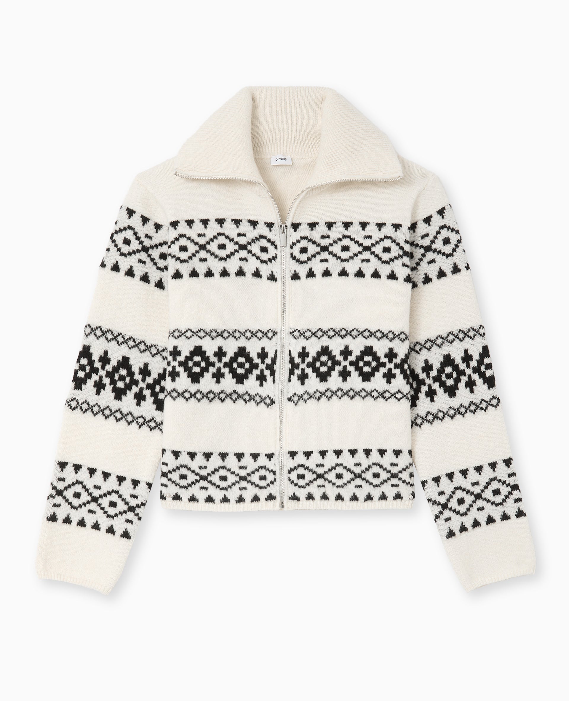 Gilet zippé motif jacquard
