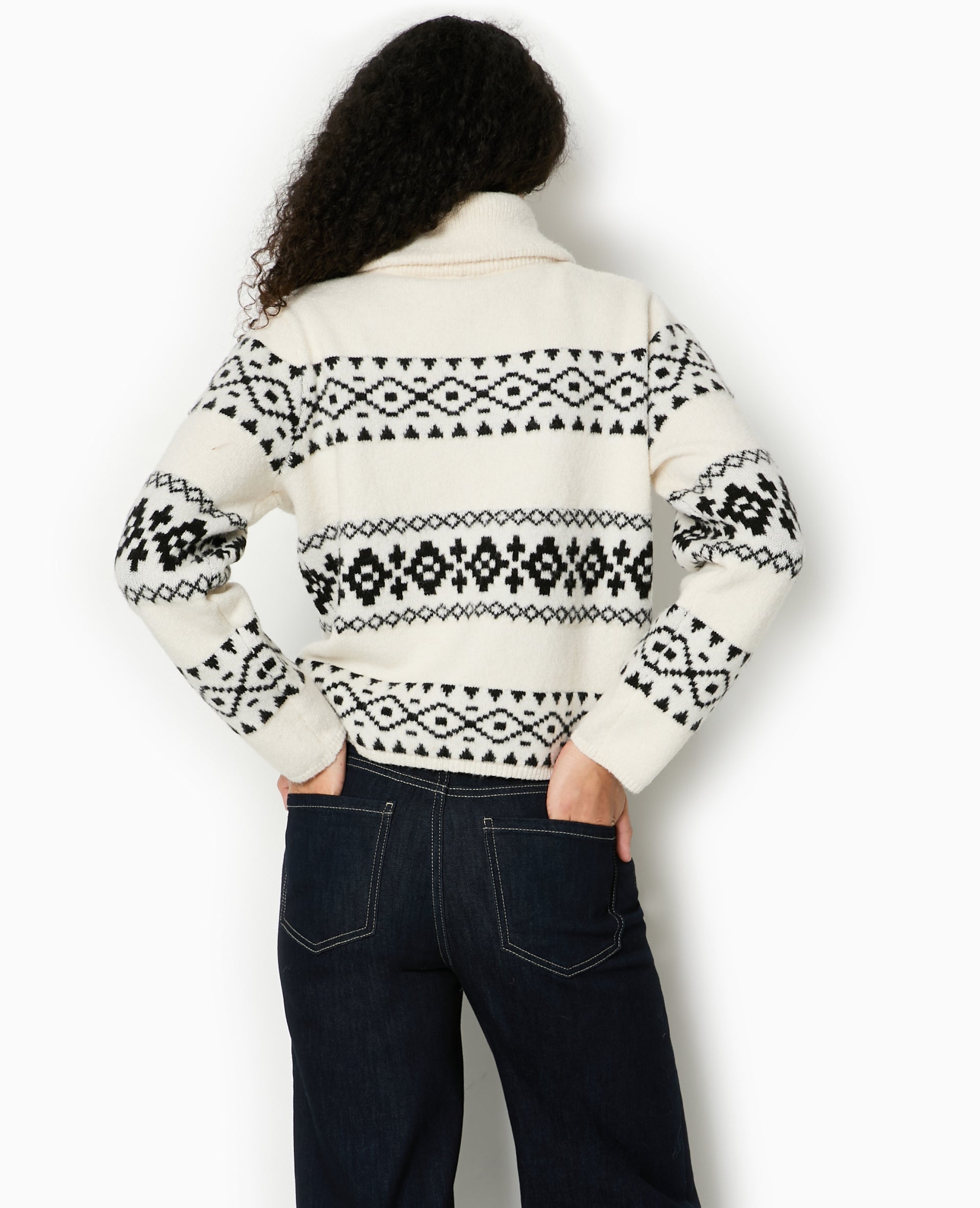 Gilet zippé motif jacquard