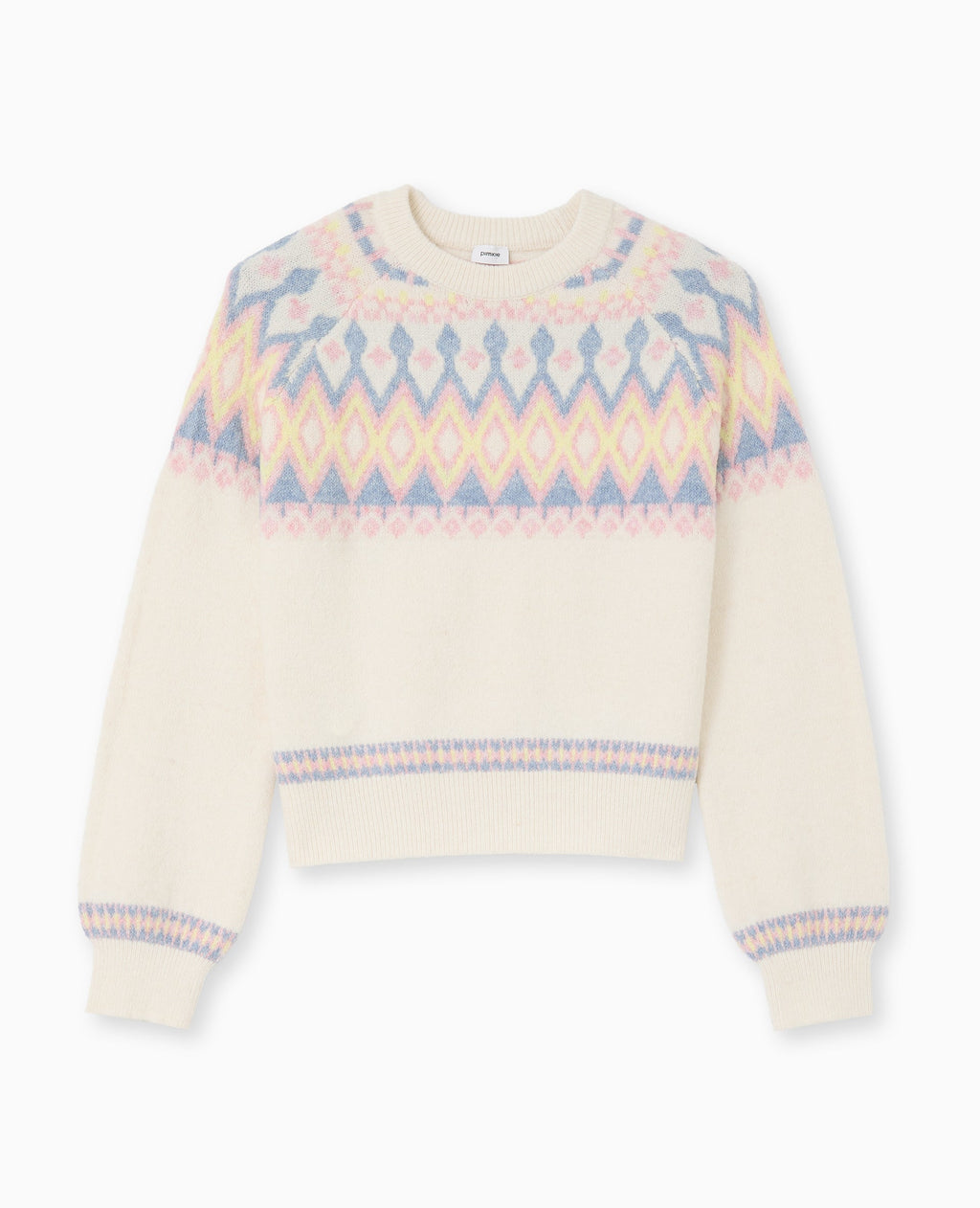 Pull col rond motif jacquard