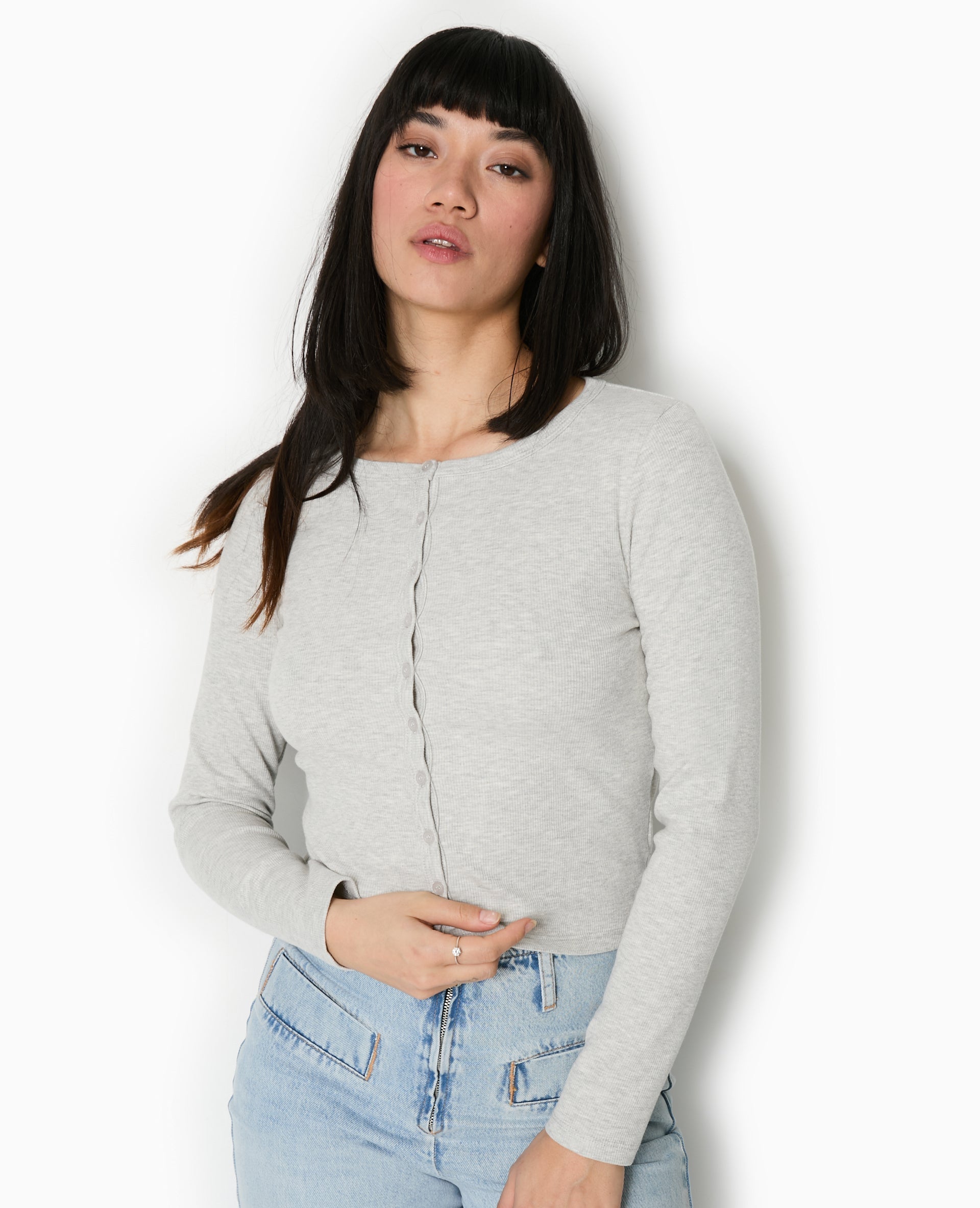T-shirt gilet en maille côtelée