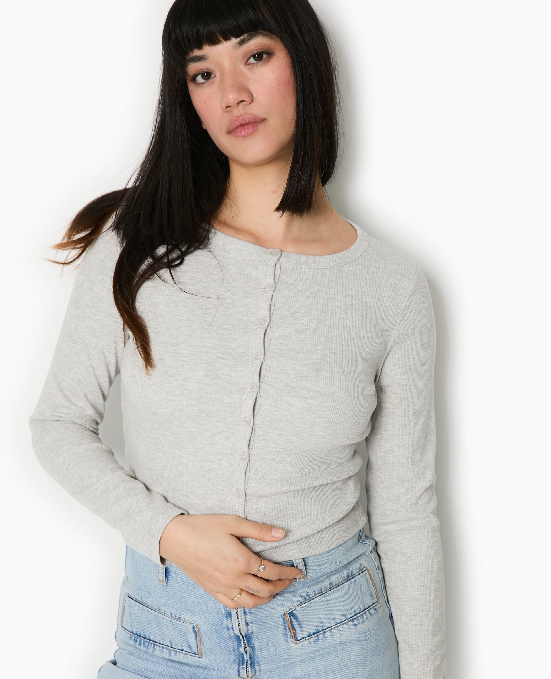 T-shirt gilet en maille côtelée