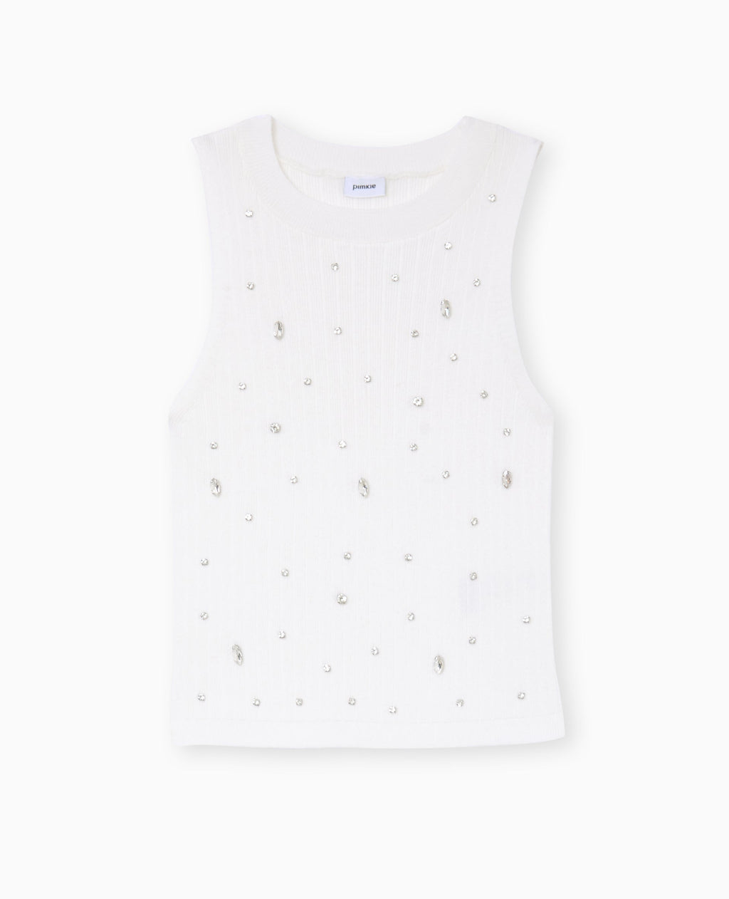 Top sans manches en maille avec strass