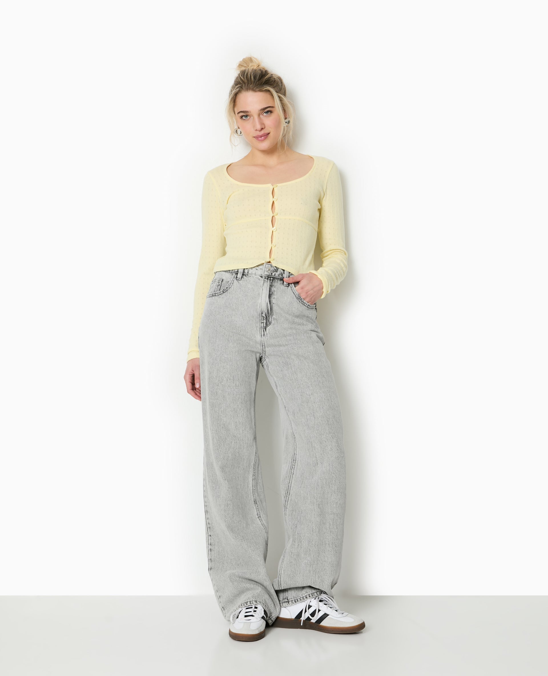 Top cardigan en maille fantaisie