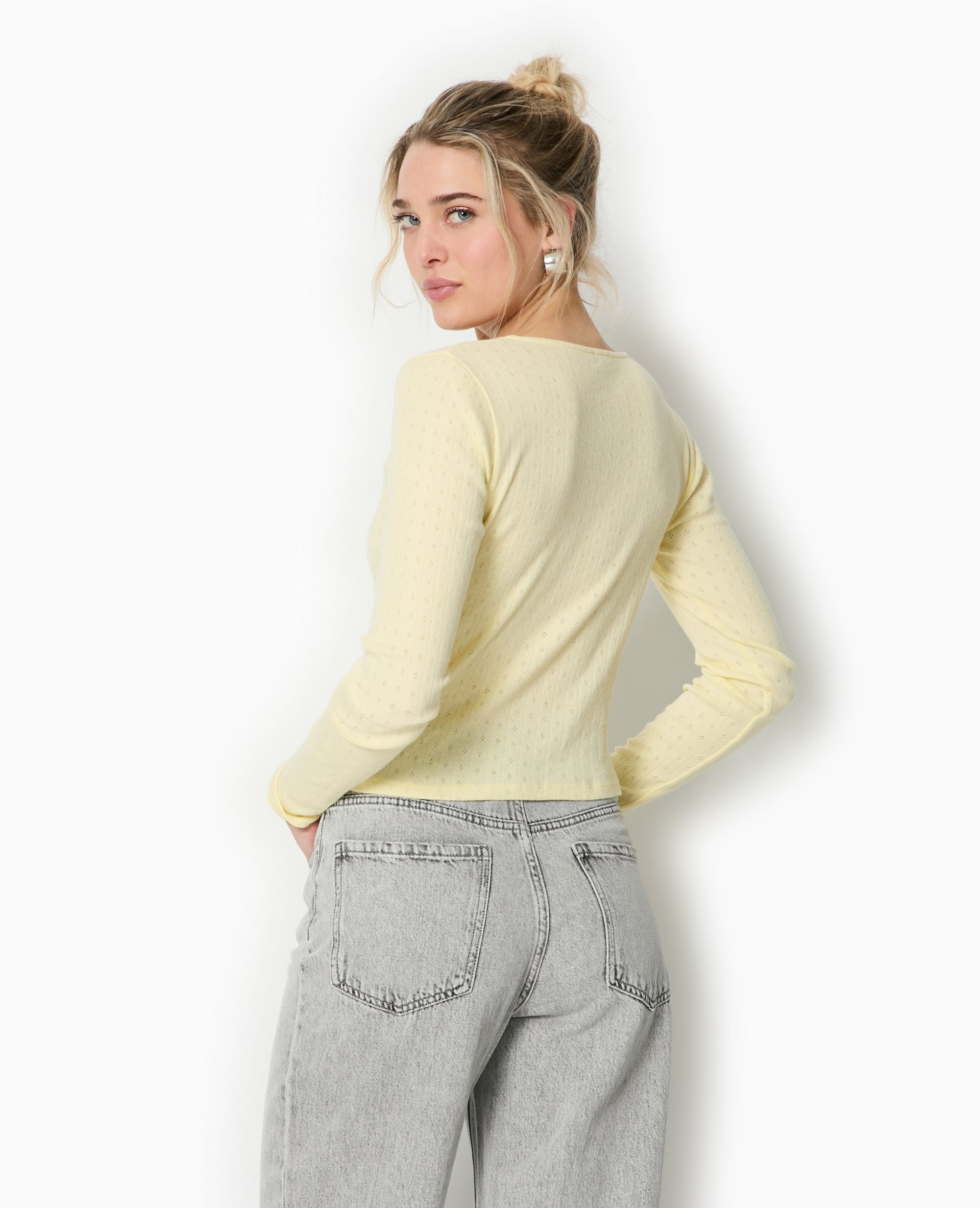 Top cardigan en maille fantaisie
