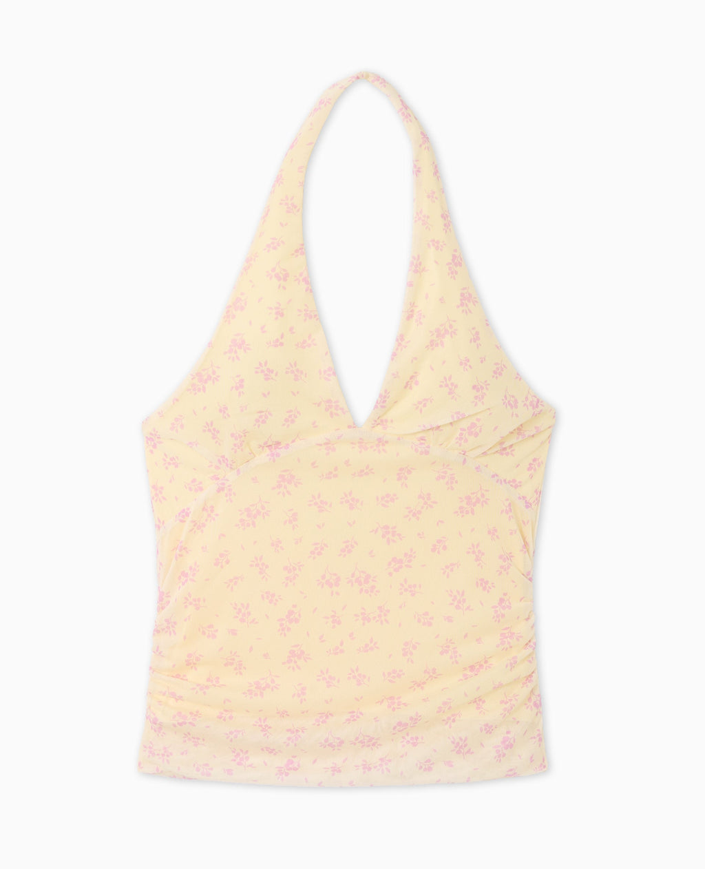 Top dos-nu en résille motif fleurs