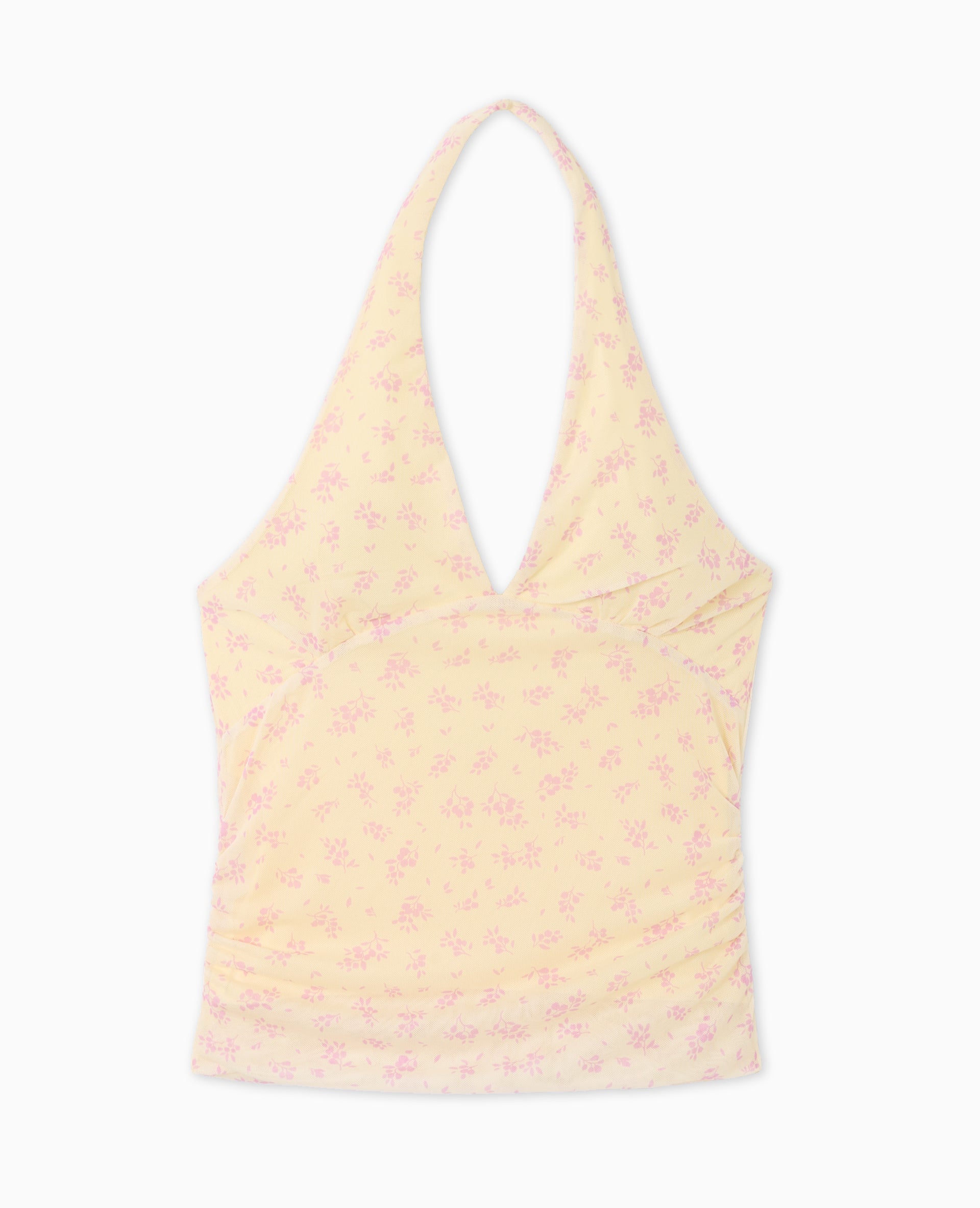 Top dos-nu en résille motif fleurs