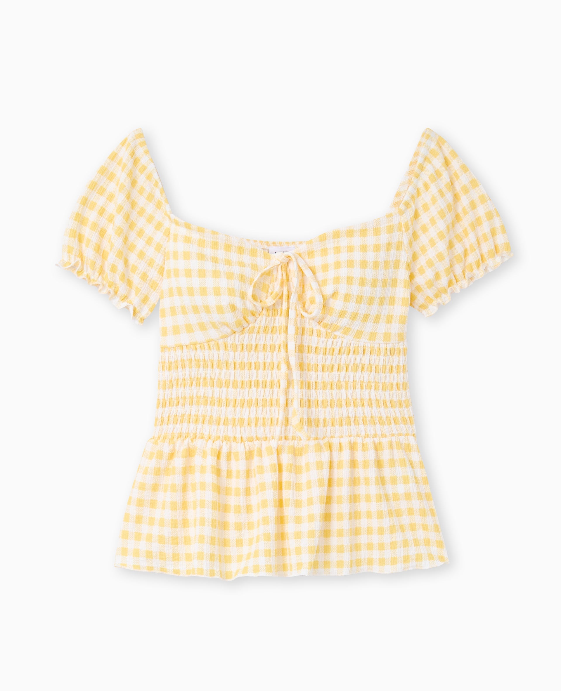 Top manches ballons motif vichy