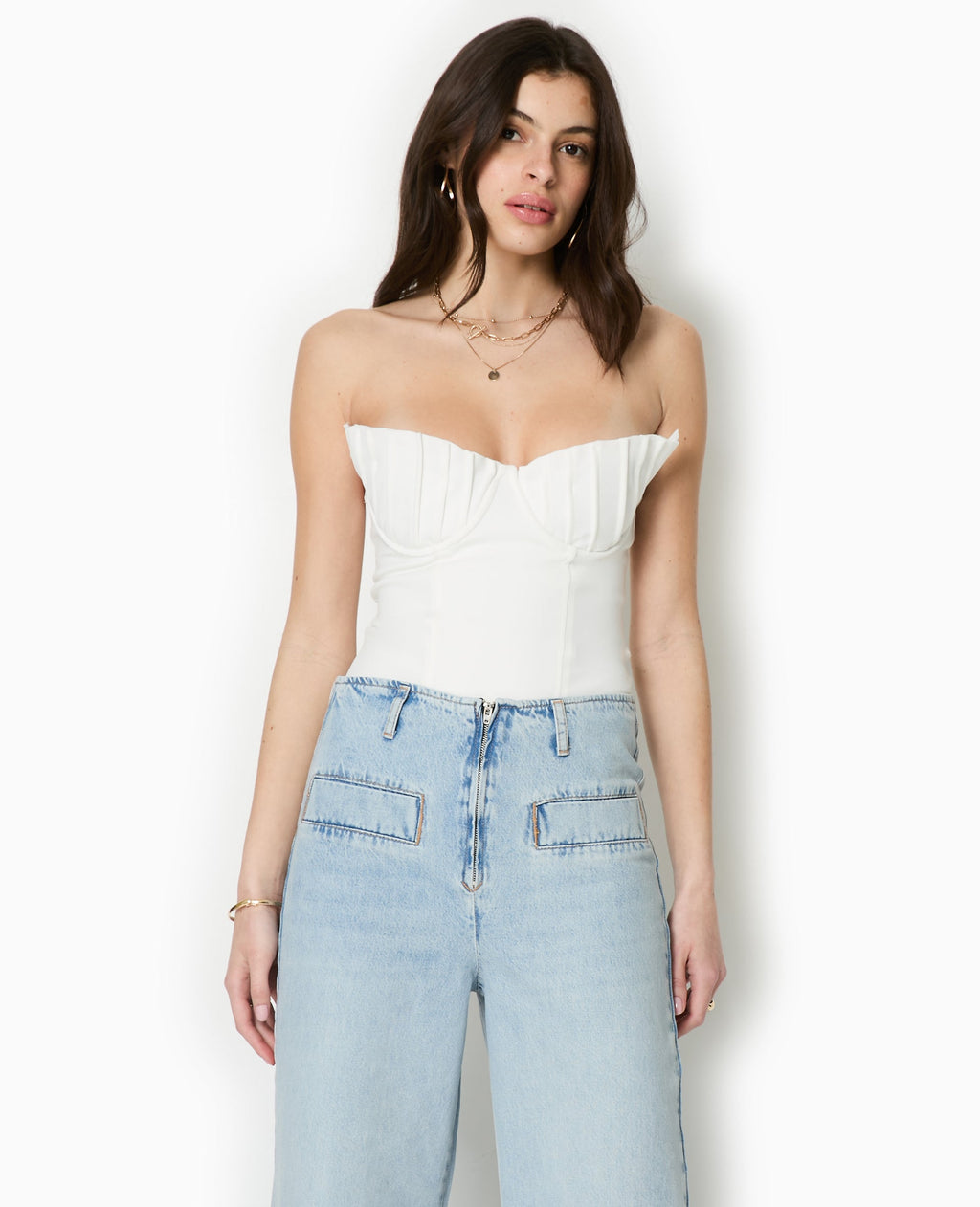 Top bustier avec balconnets coquillages