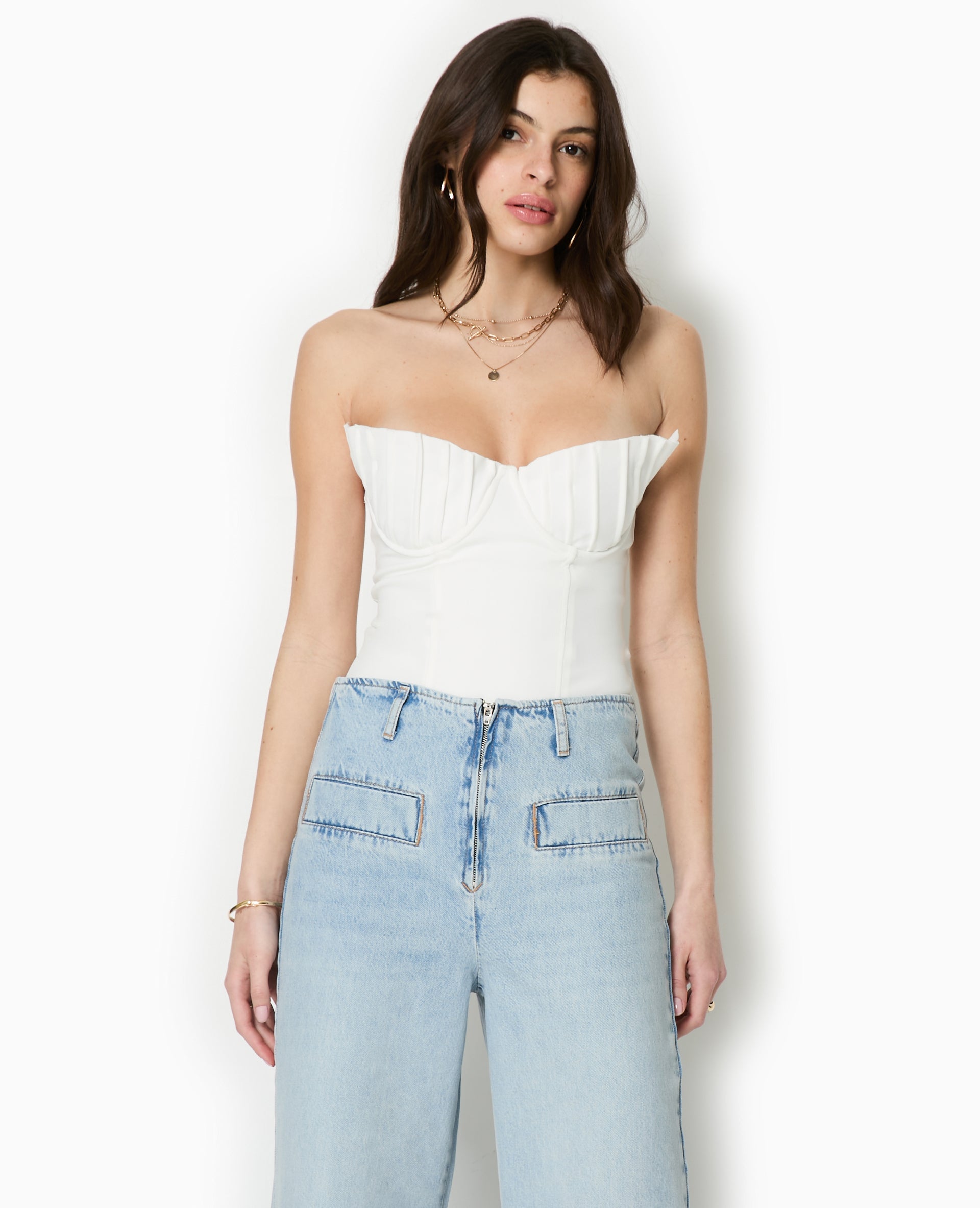 Top bustier avec balconnets coquillages