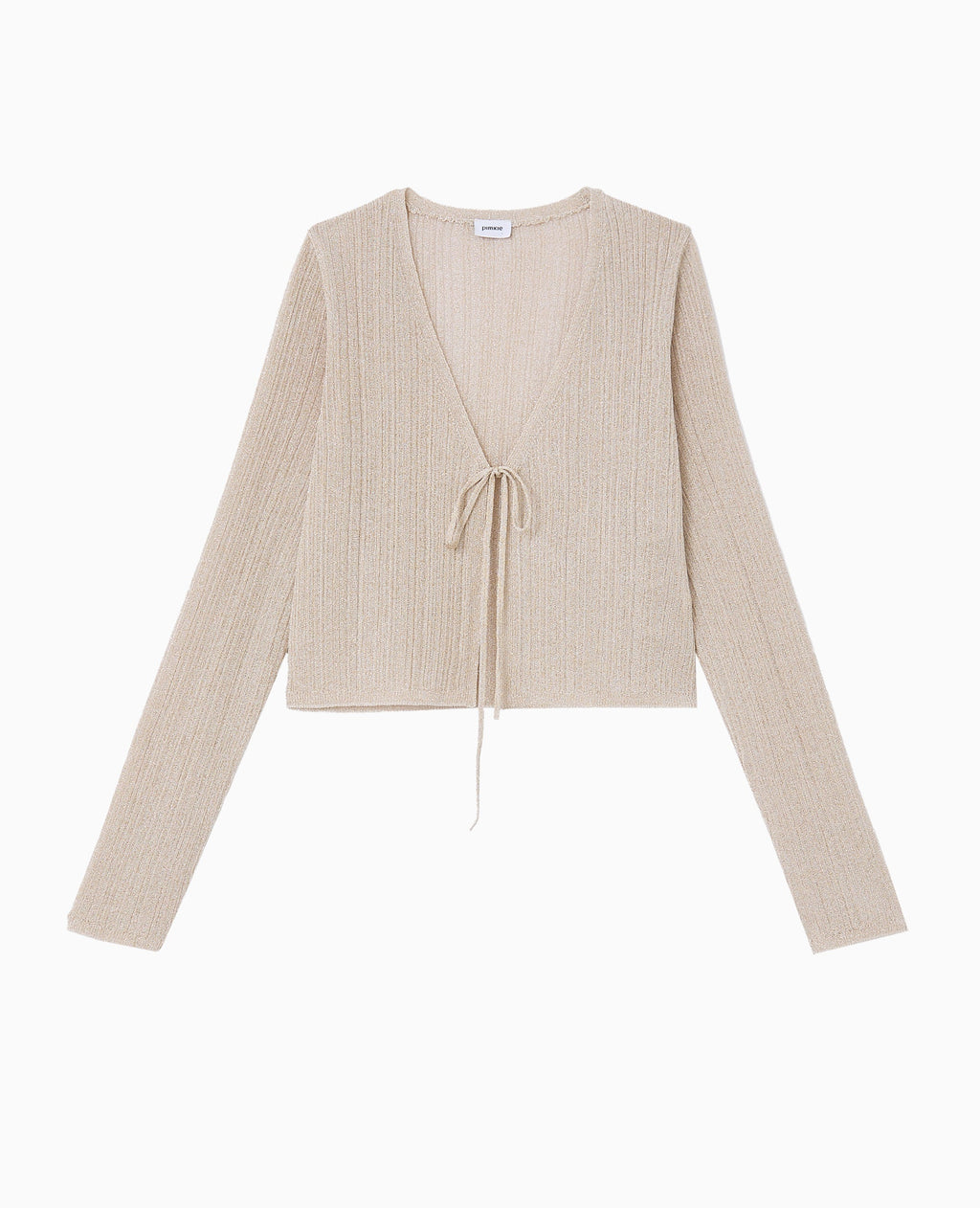 Gilet court en maille lurex avec nouette