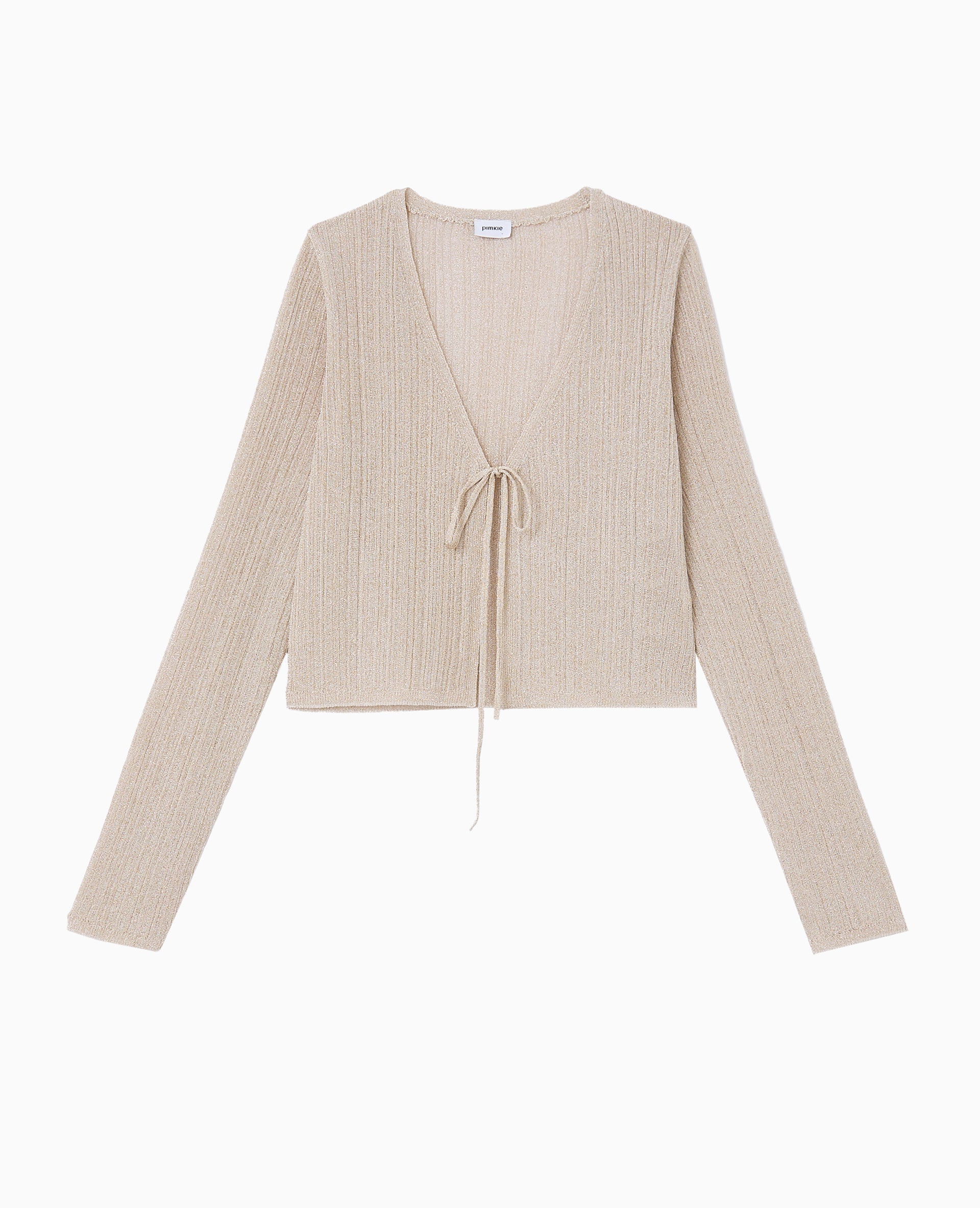Gilet court en maille lurex avec nouette