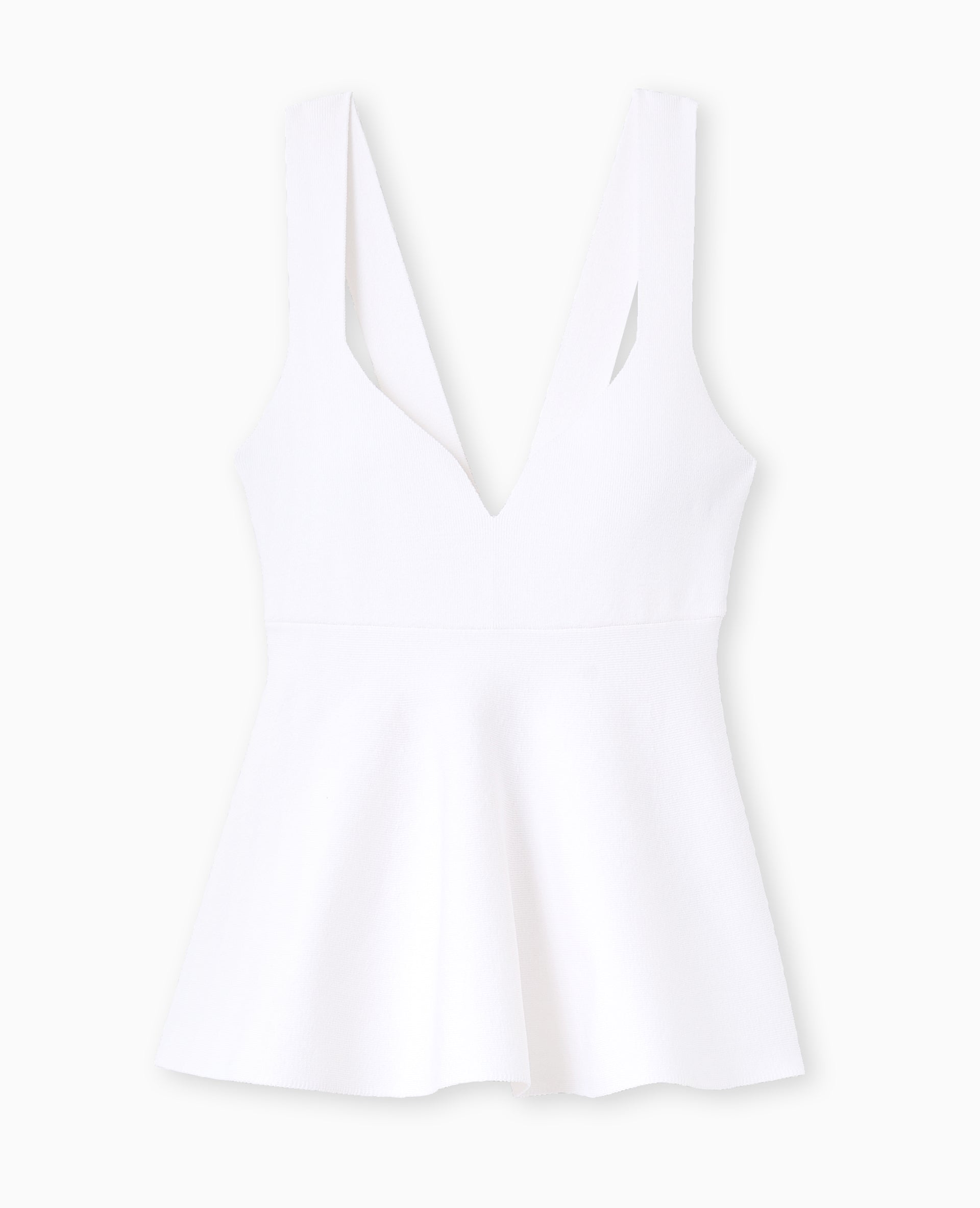 Top peplum en maille serrée encolure cœur