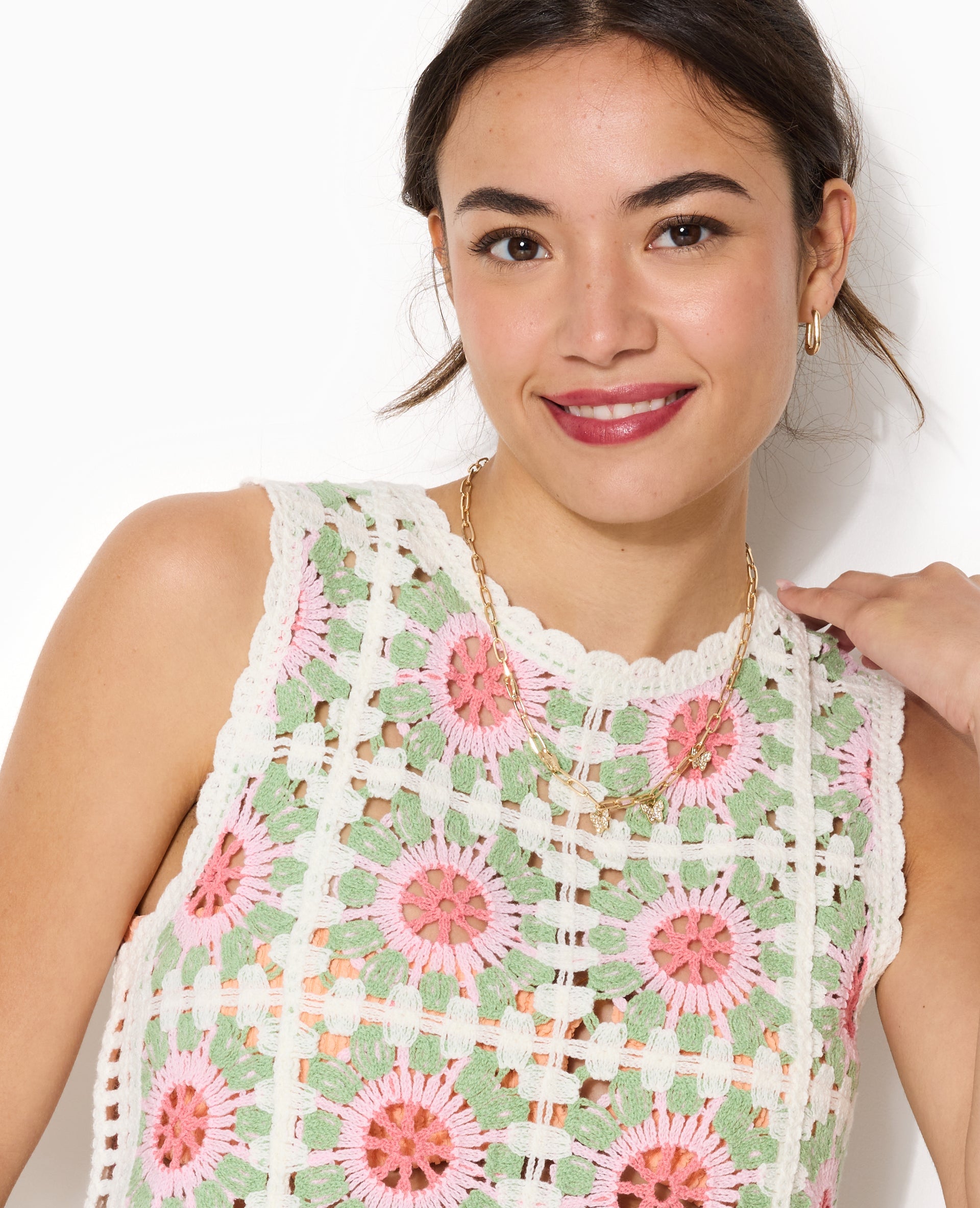 Top en maille crochet effet granny square