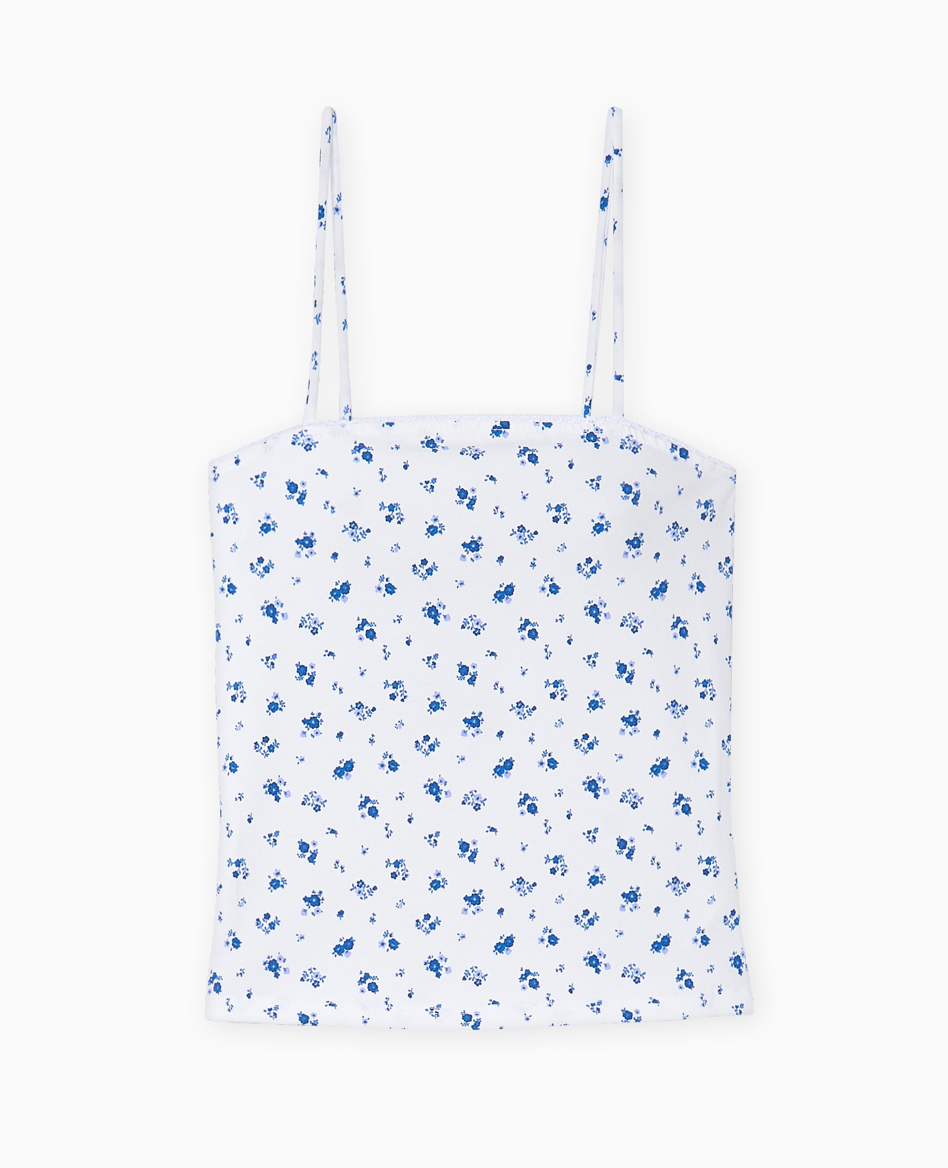 Débardeur fines bretelles motif fleurs