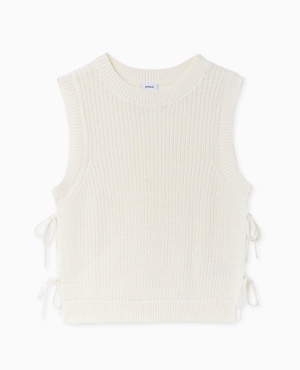 Pull sans manches avec nouettes côtés