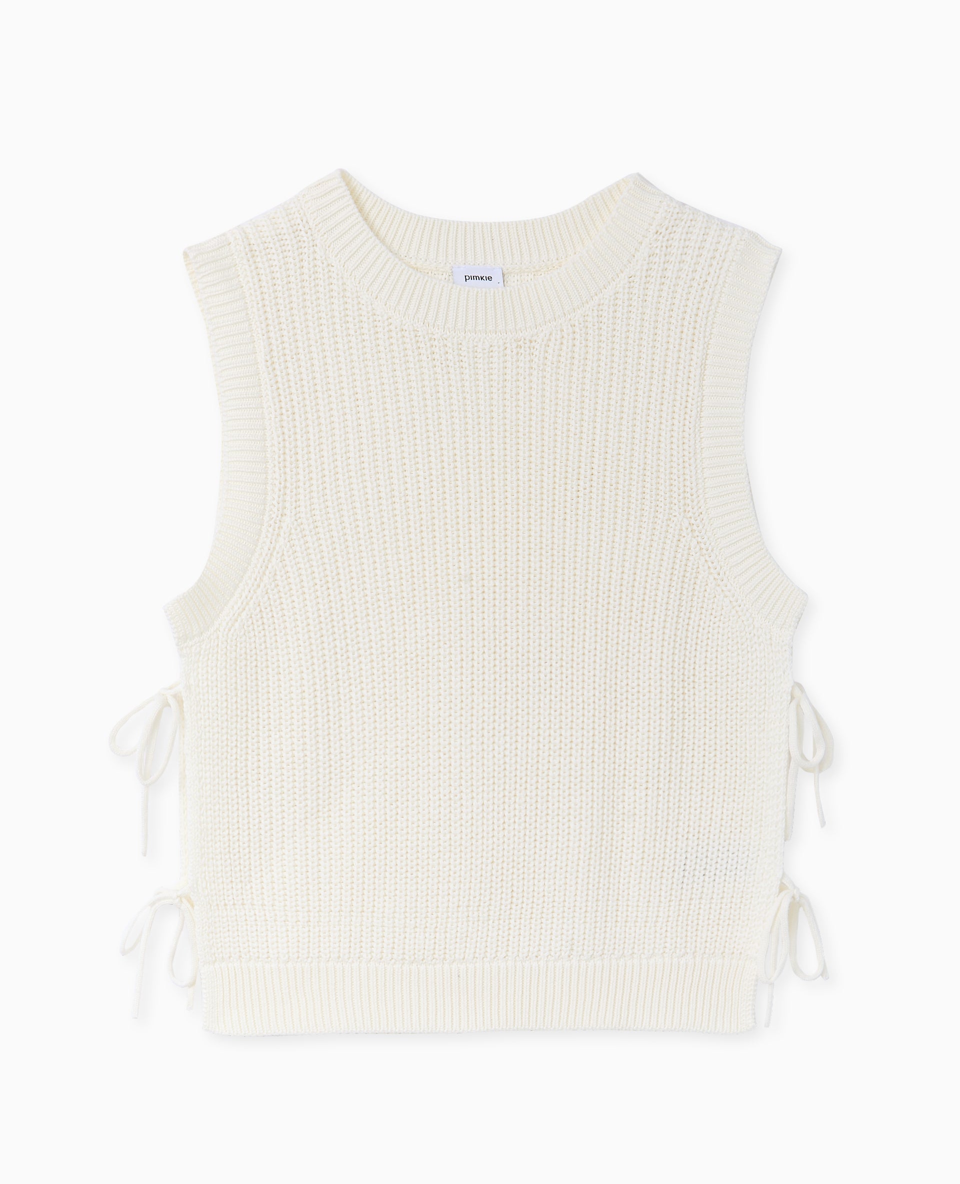 Pull sans manches avec nouettes côtés
