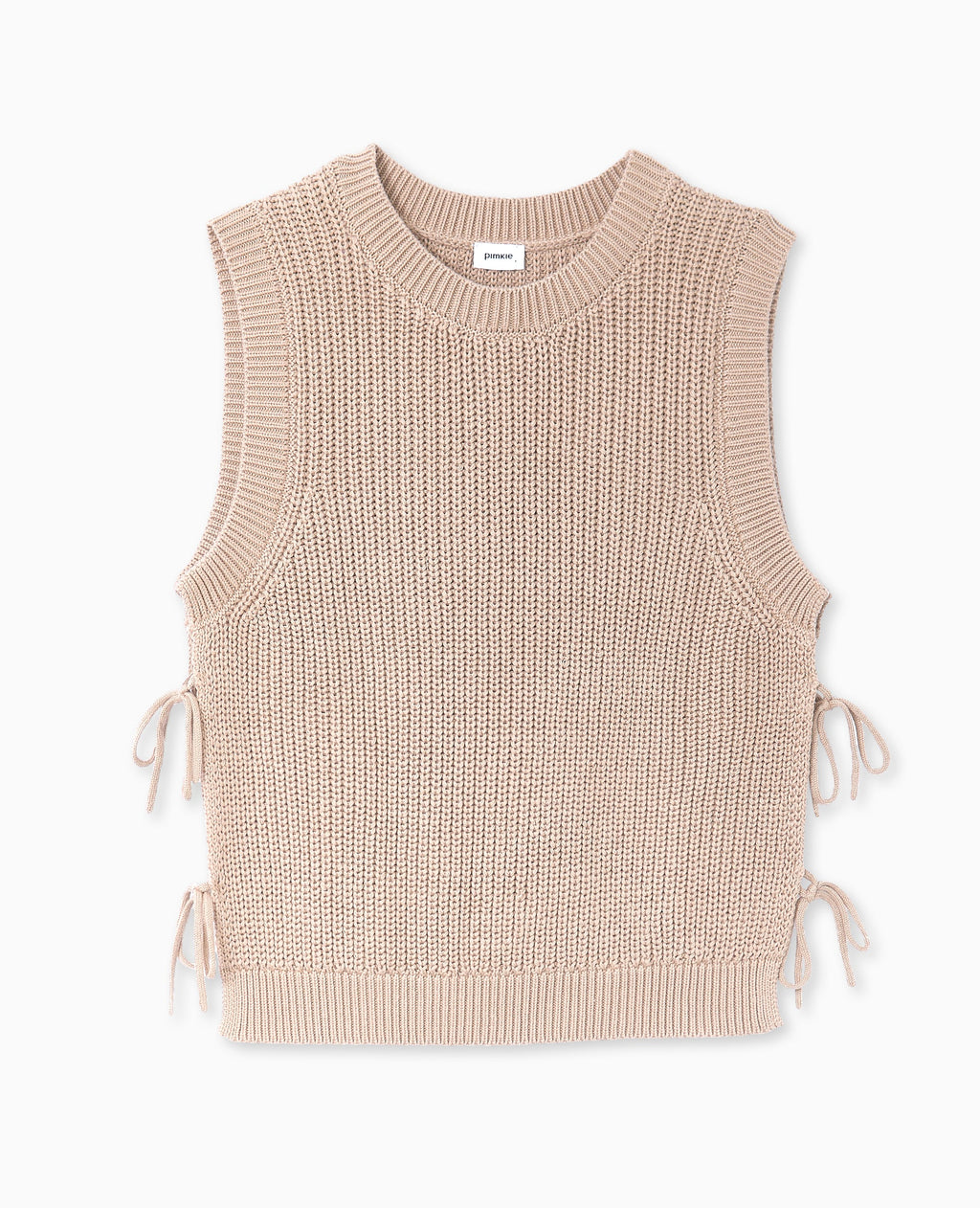 Pull sans manches avec nouettes côtés