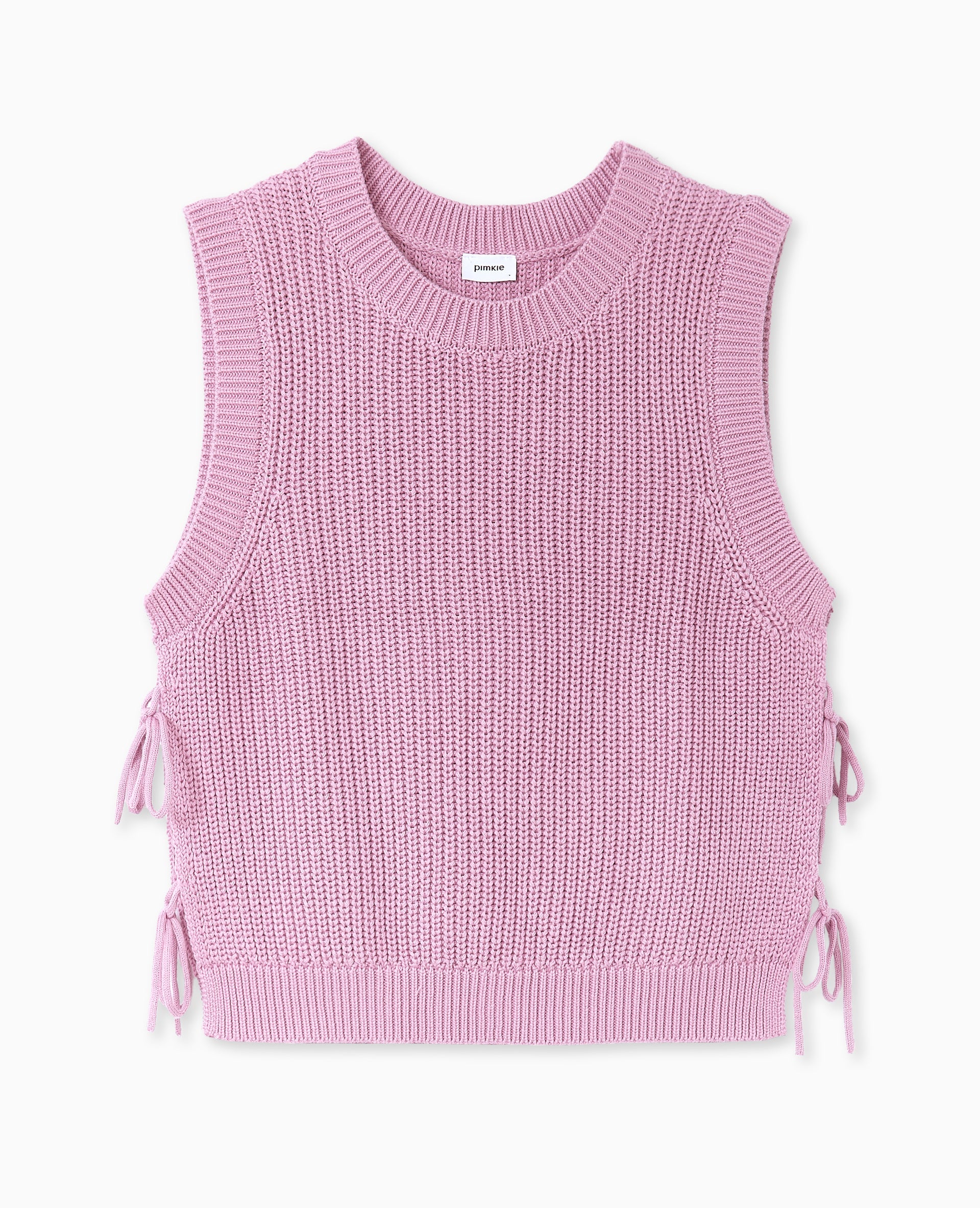 Pull sans manches avec nouettes côtés