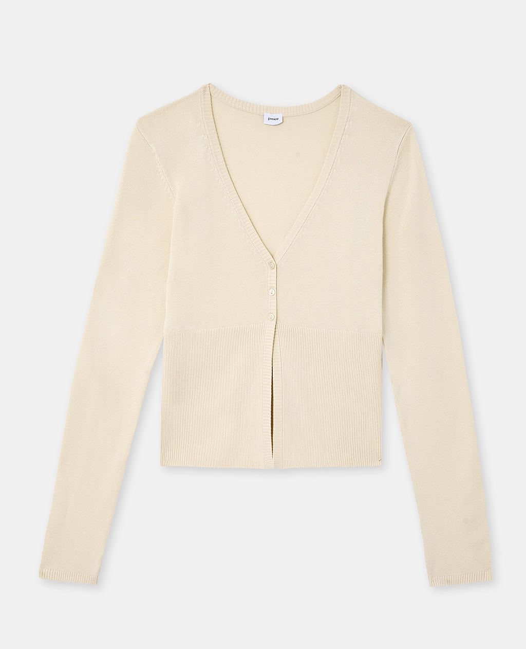 Gilet en maille fine avec grand bord-côtes