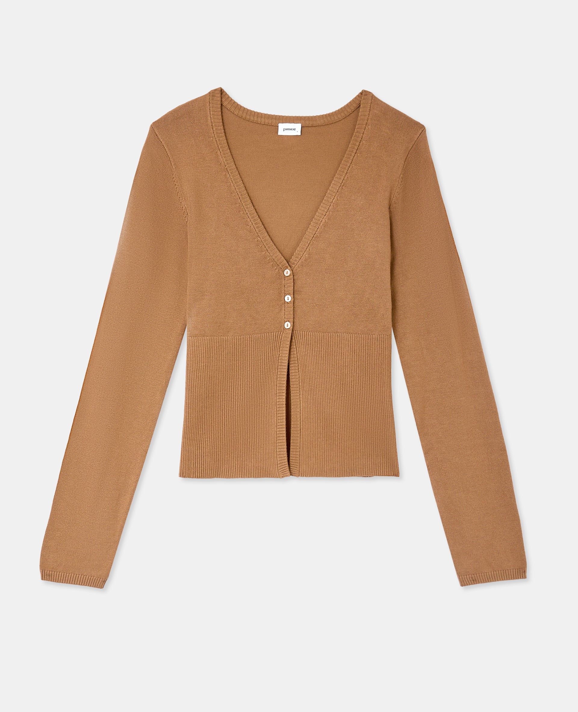 Gilet en maille fine avec grand bord-côtes