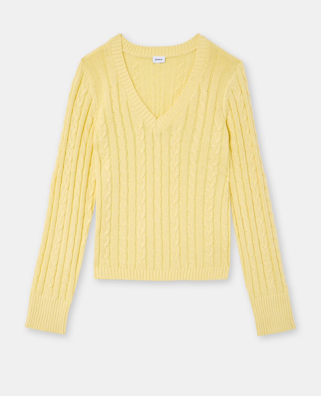 Pull col V en maille torsadée