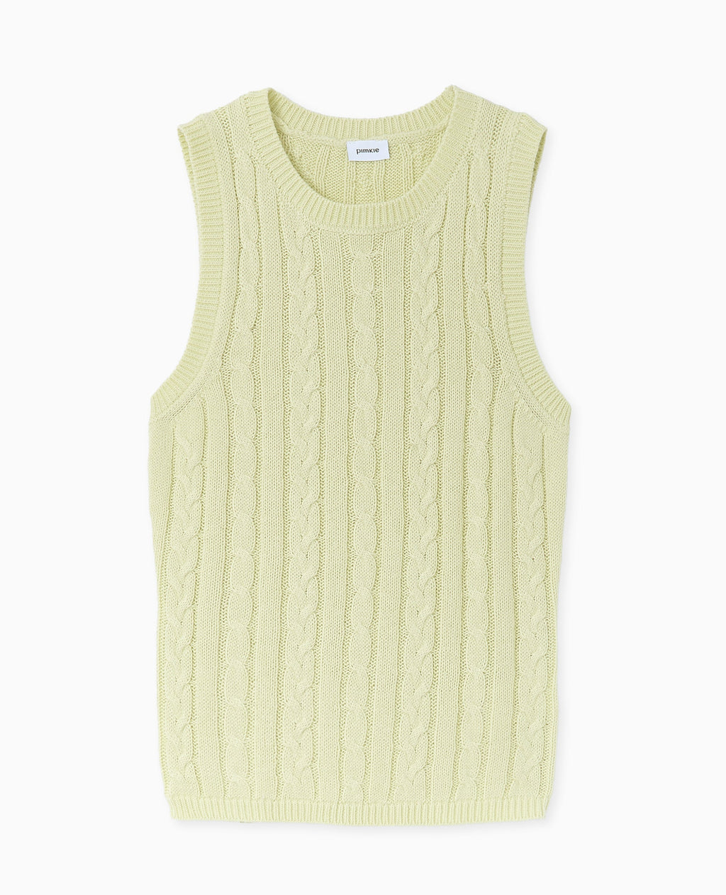 Pull sans manches en maille torsadée