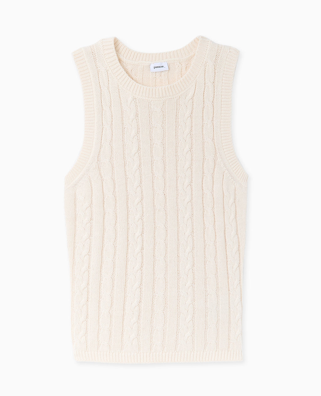Pull sans manches en maille torsadée