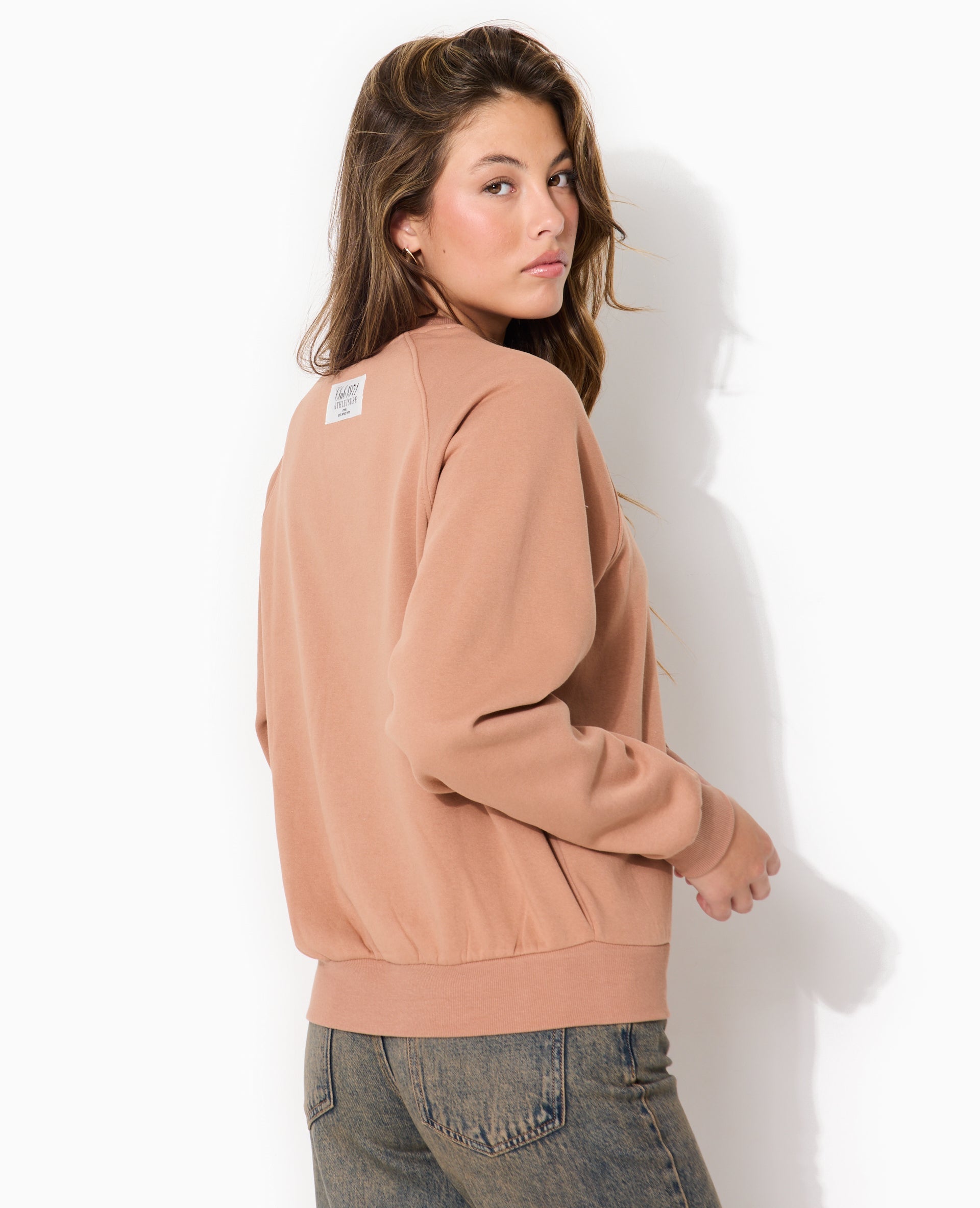 Sweat col rond avec étiquette cousue