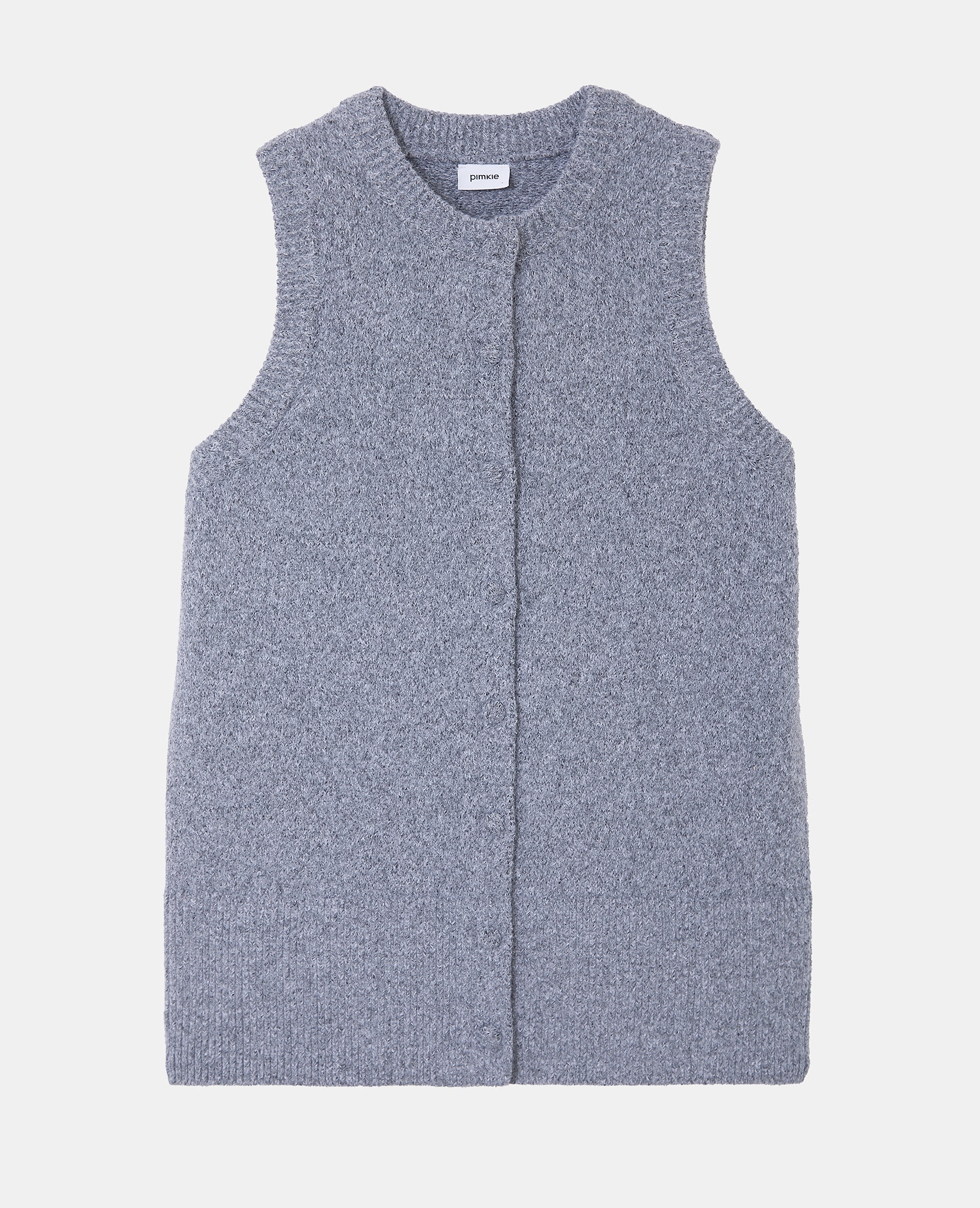 Gilet sans manches avec boutons recouverts