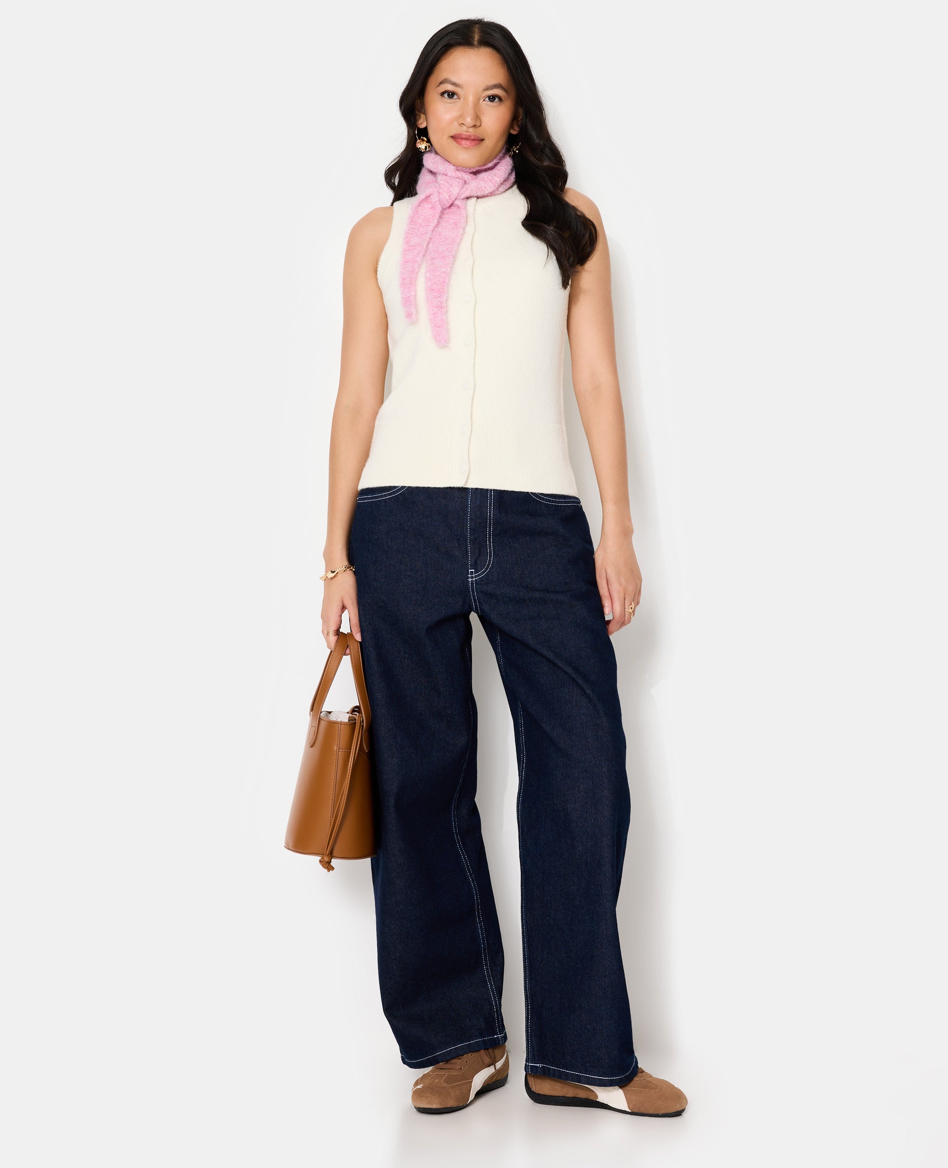 Gilet sans manches avec boutons recouverts