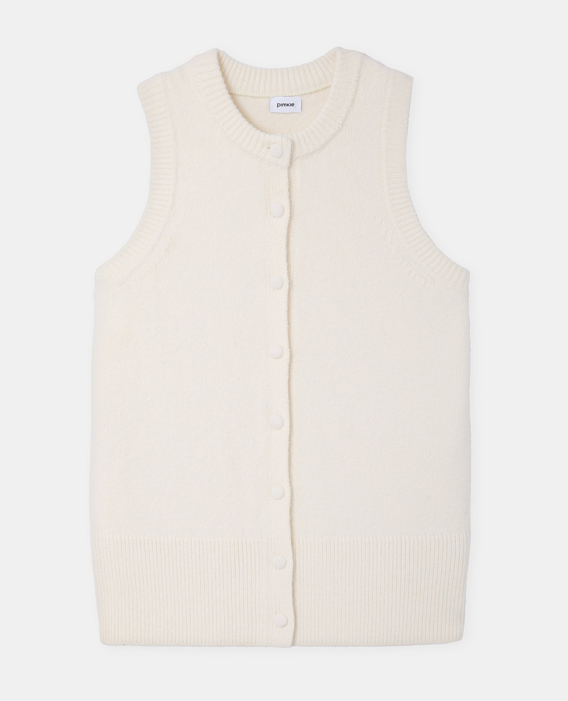 Gilet sans manches avec boutons recouverts