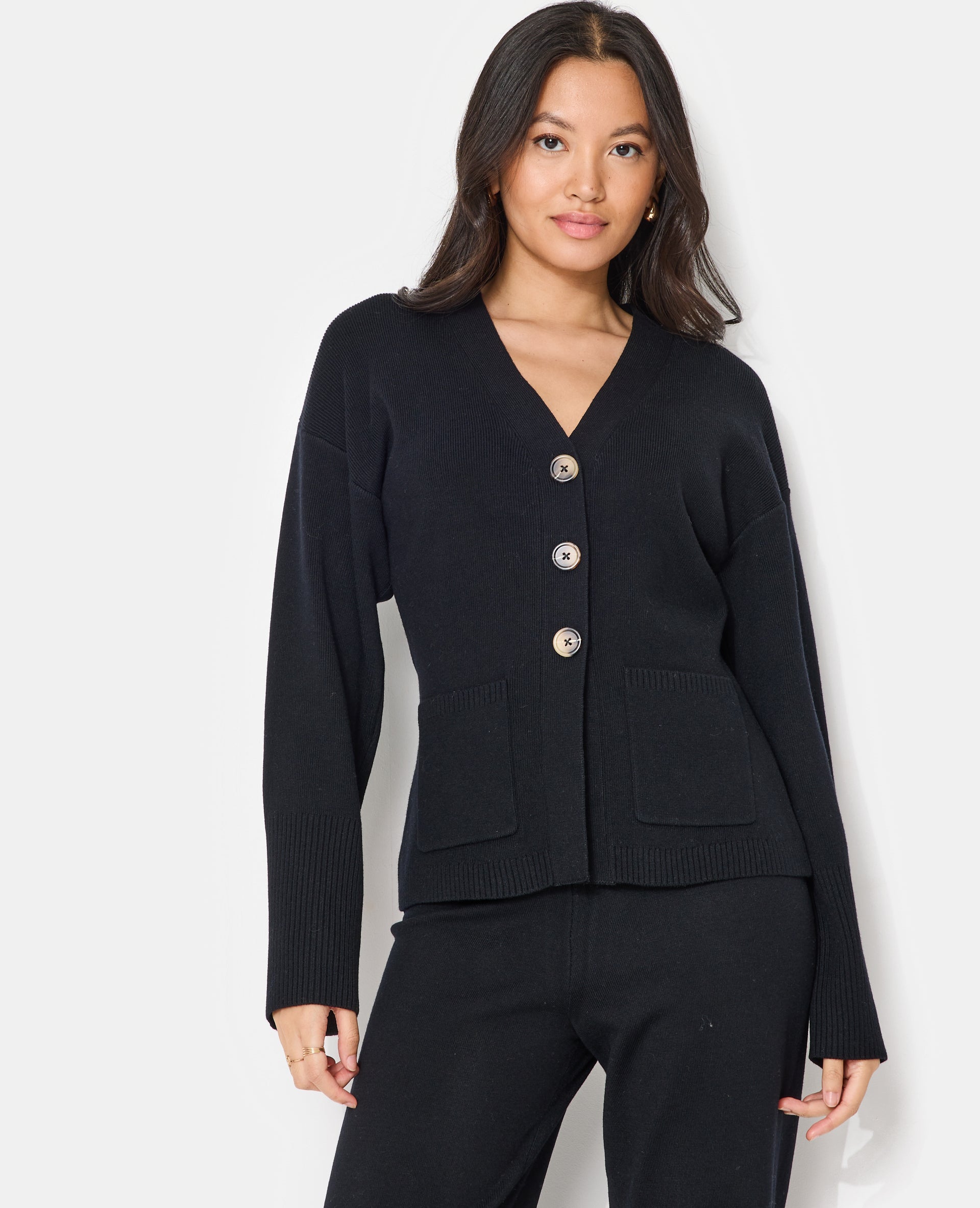 Gilet long et cintré avec poches