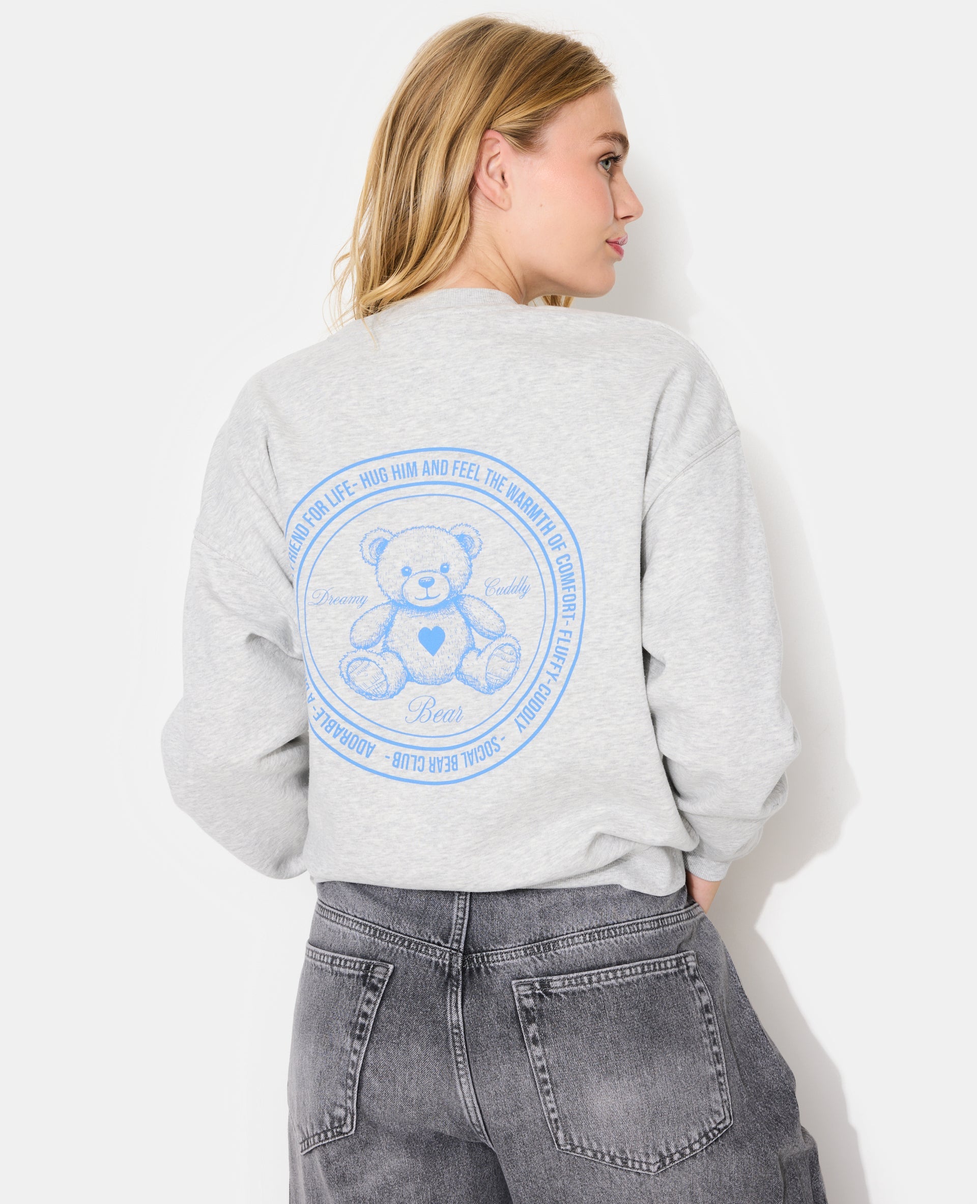 Sweat molleton oversize avec print devant et dos