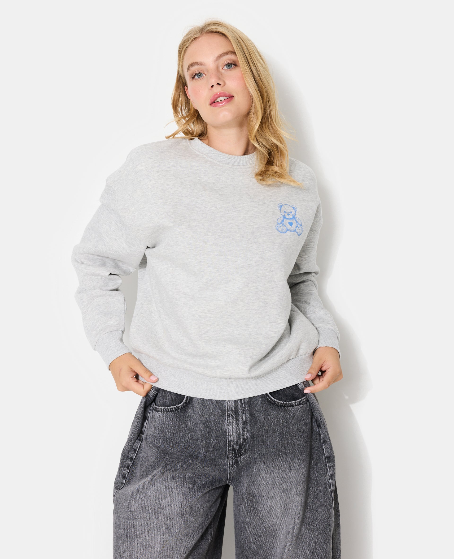Sweat molleton oversize avec print devant et dos