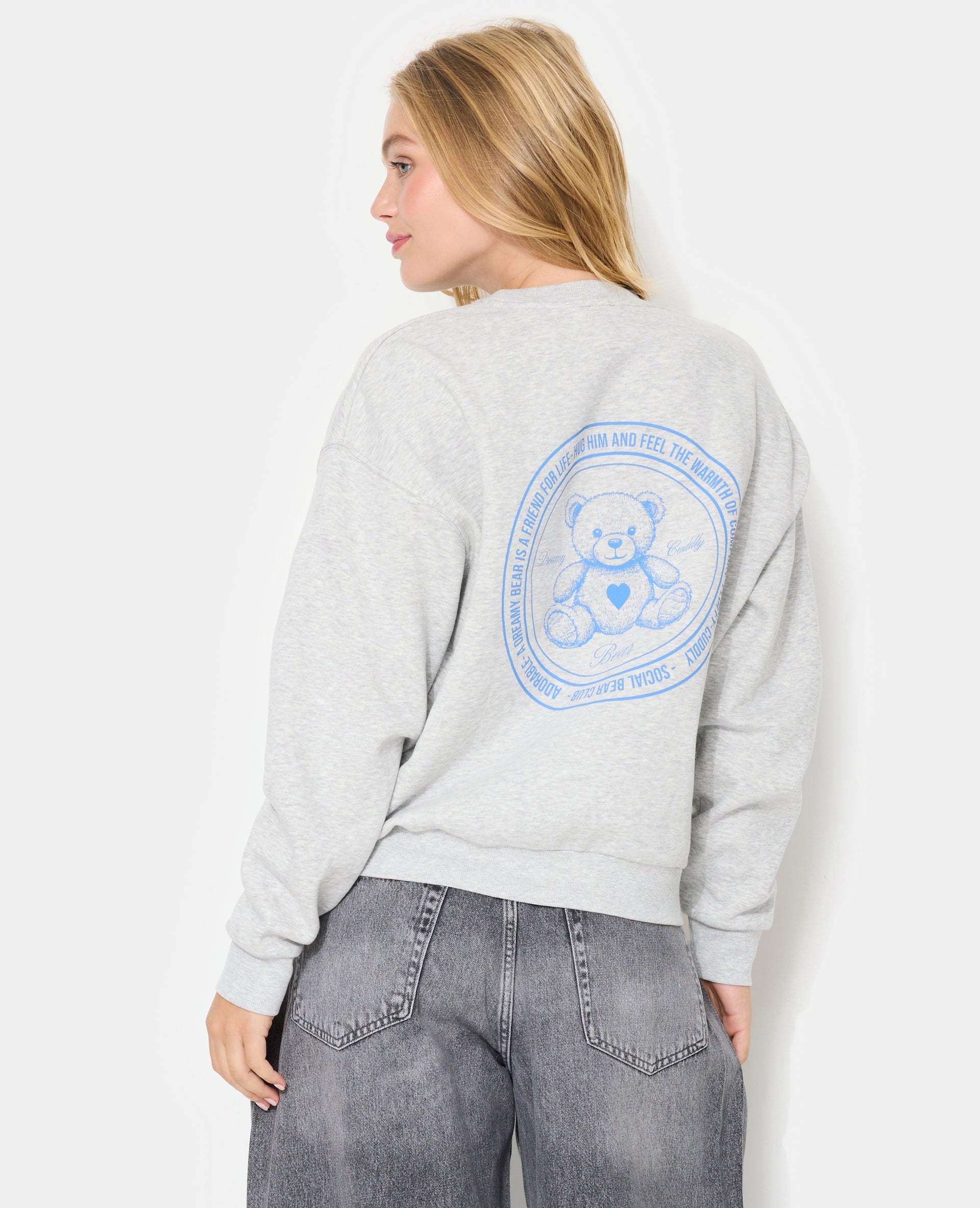 Sweat molleton oversize avec print devant et dos