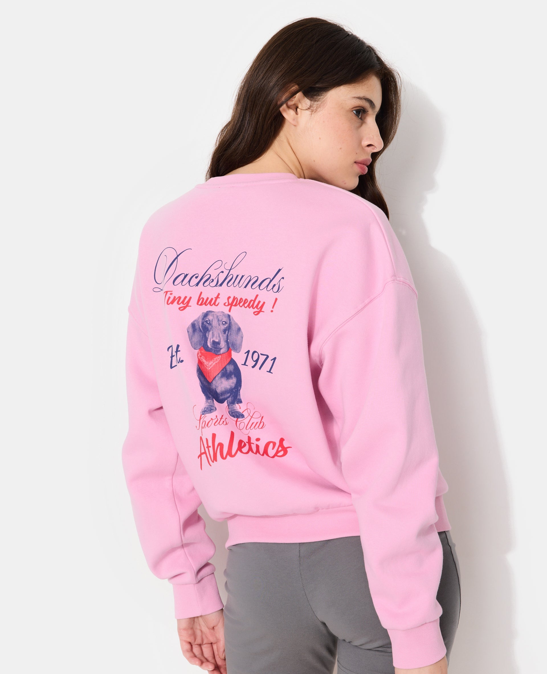 Sweat molleton oversize avec print devant et dos