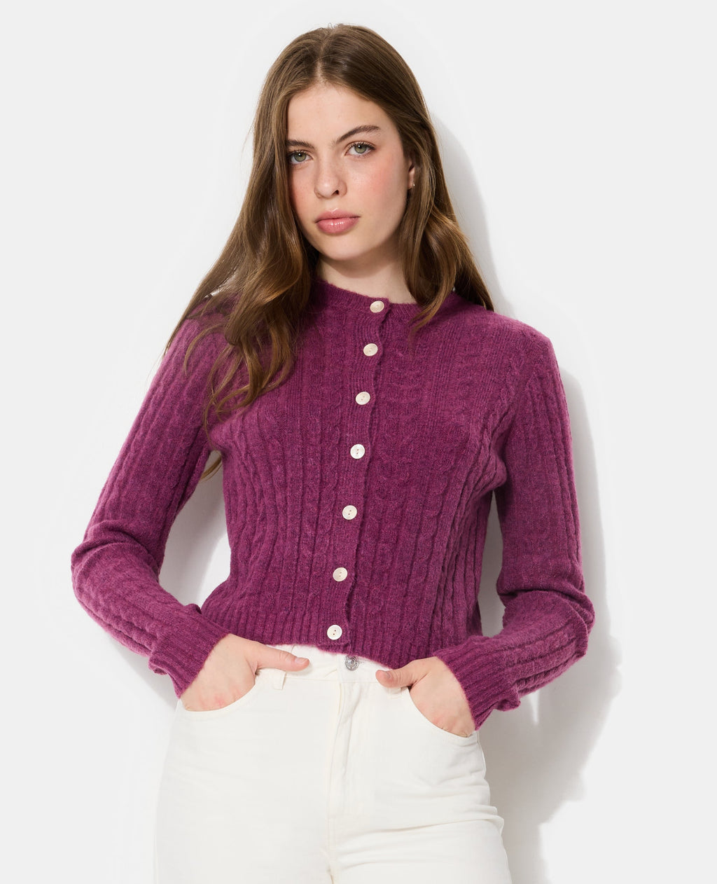 Gilet en maille torsadée