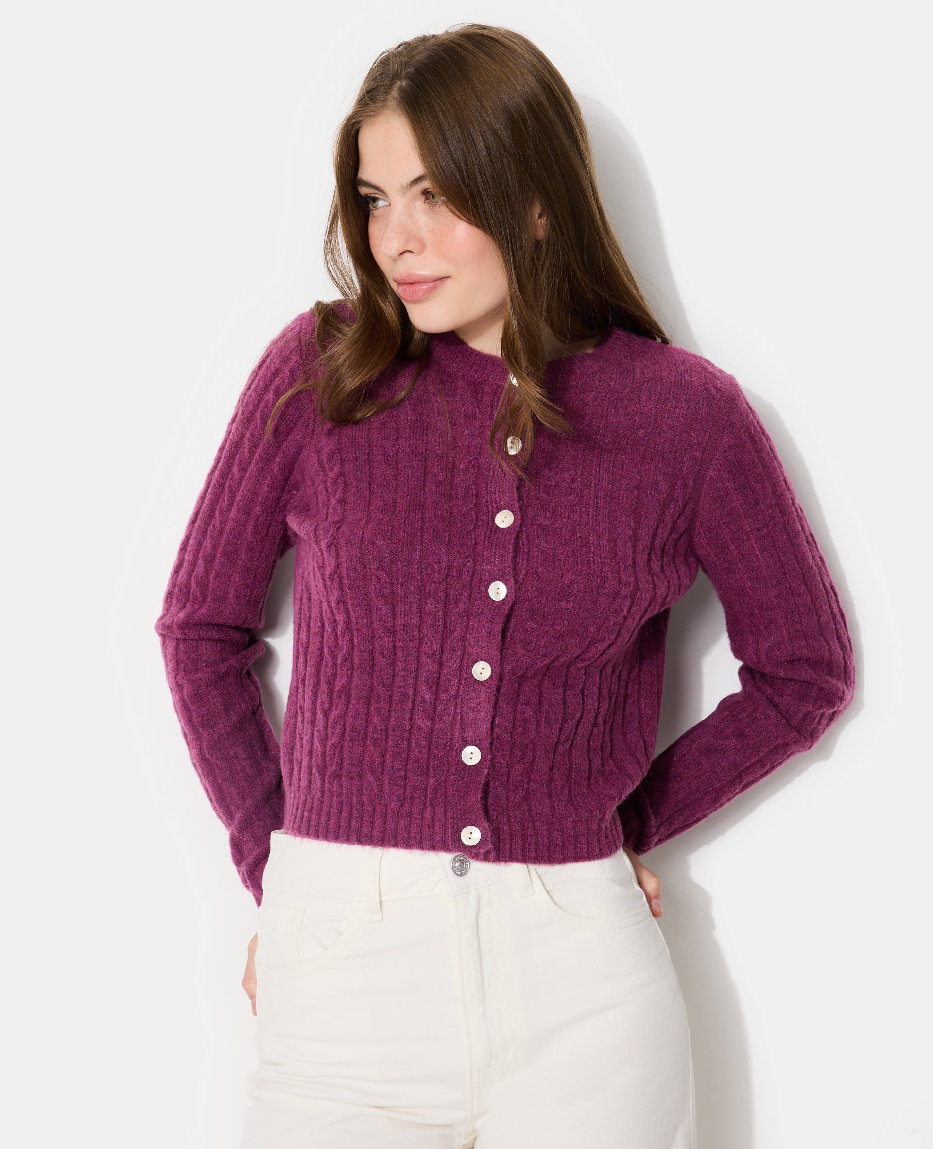 Gilet en maille torsadée