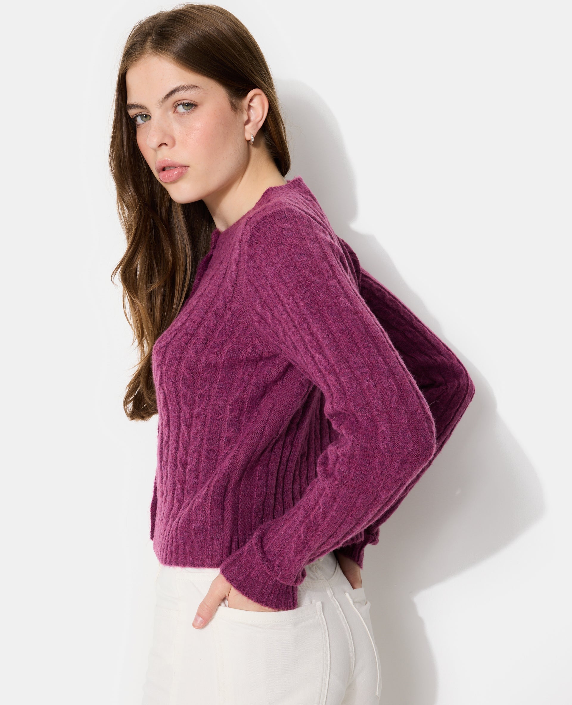 Gilet en maille torsadée
