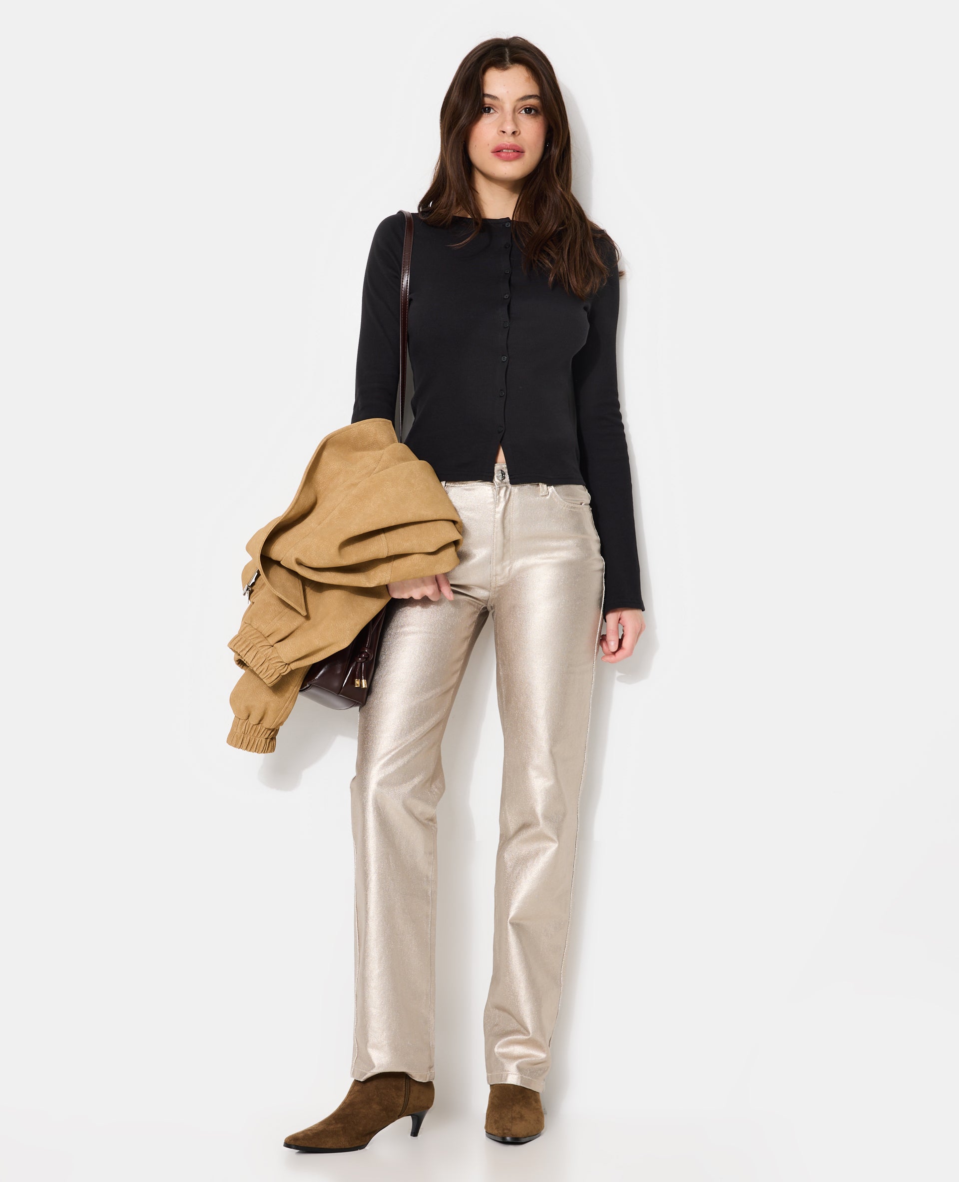 Top boutonné avec manches flare