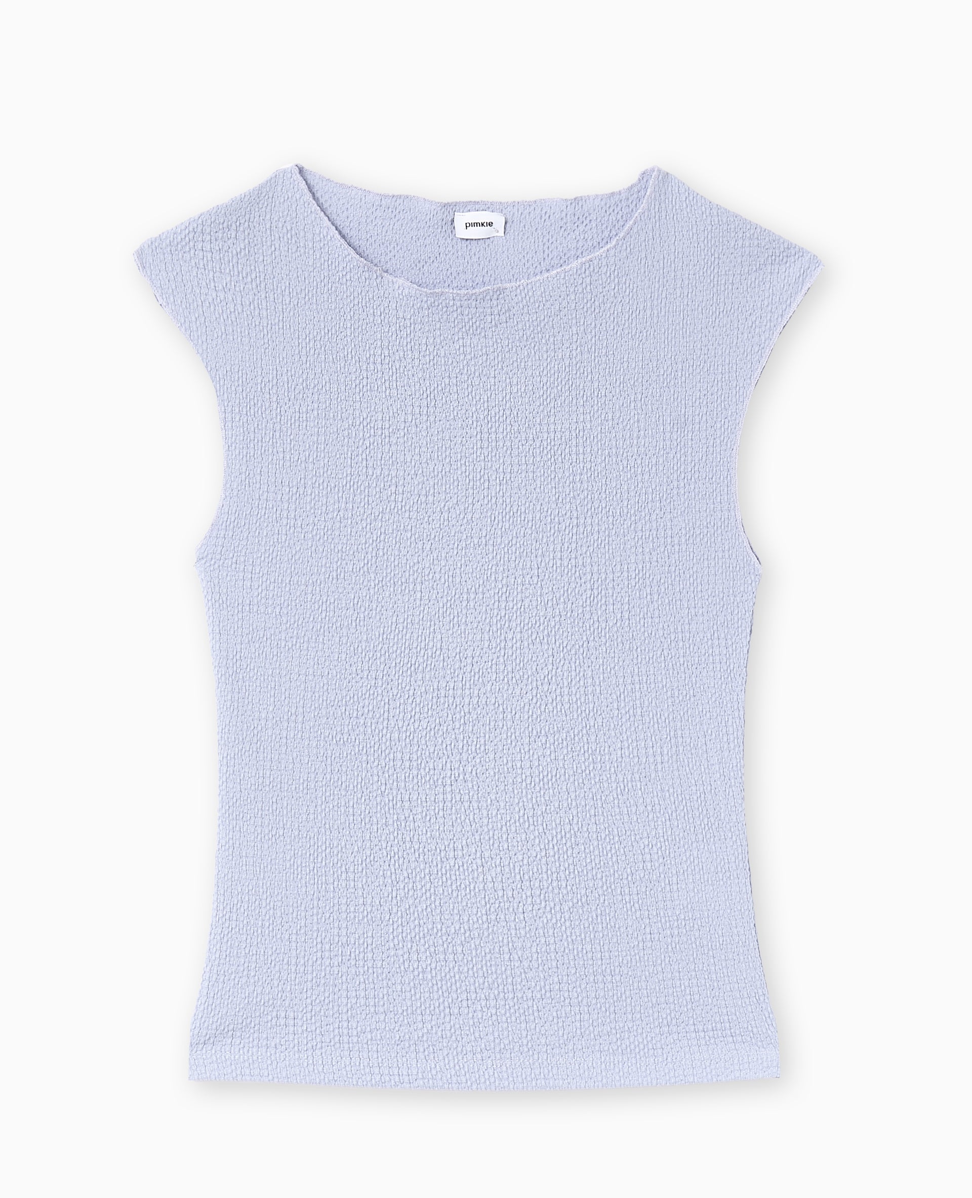 Top sans manches en tissu reliefé