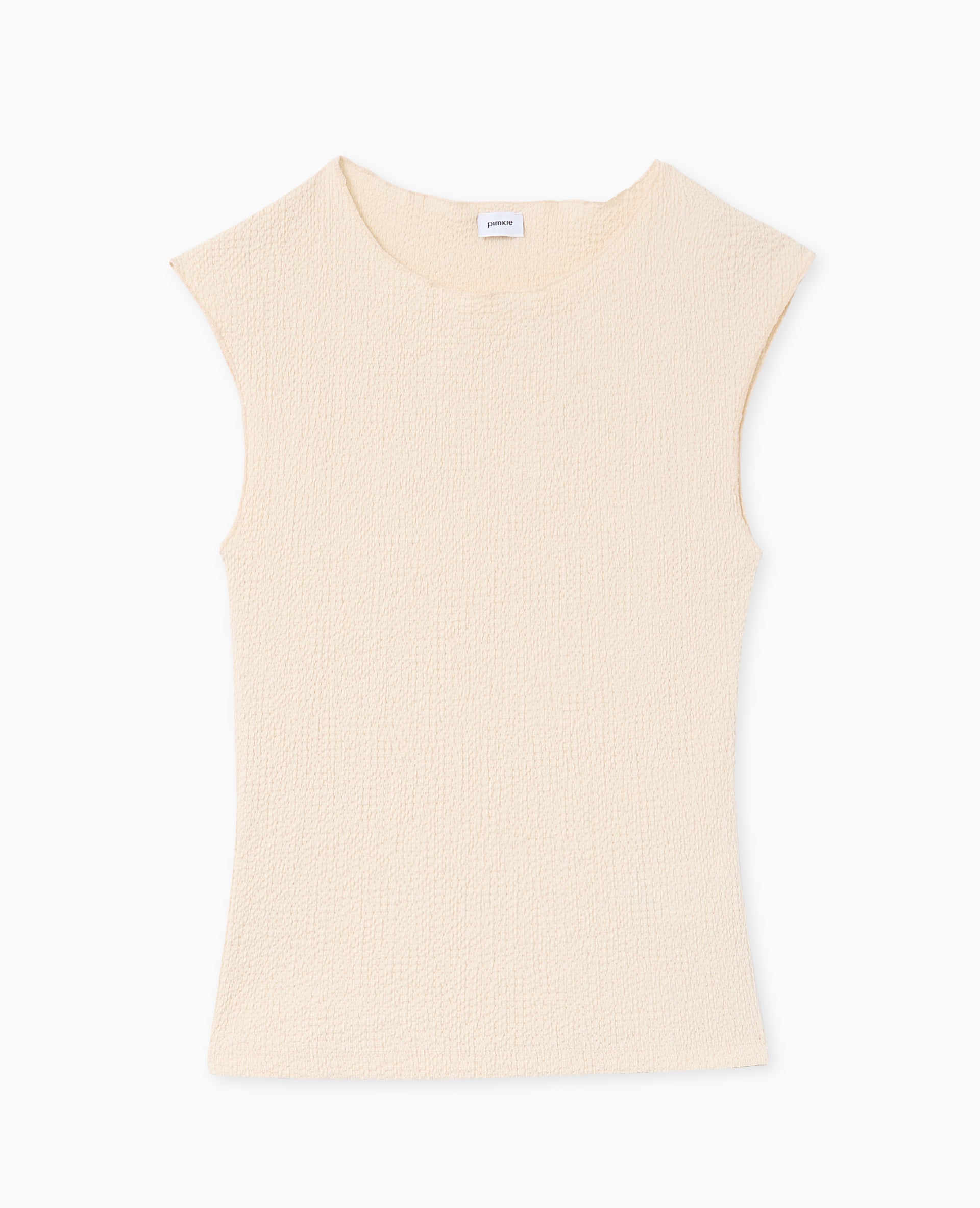 Top sans manches en tissu reliefé