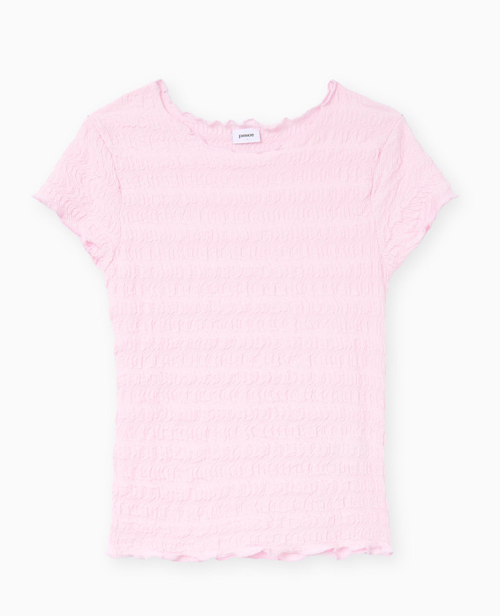 T-shirt manches courtes en maille reliefée