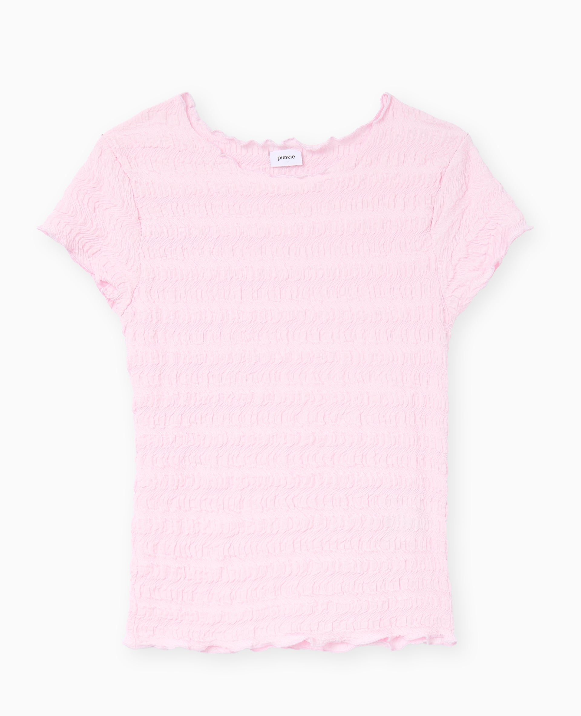 T-shirt manches courtes en maille reliefée
