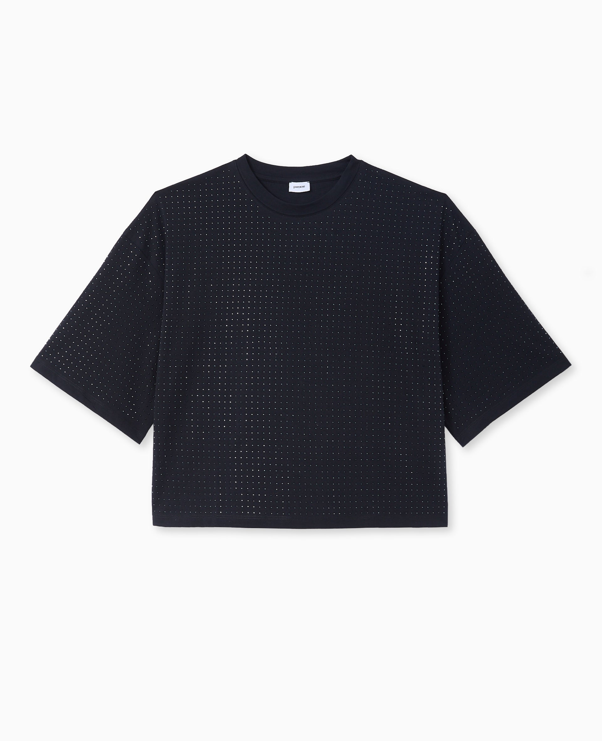 T-shirt manches courtes avec strass en all over